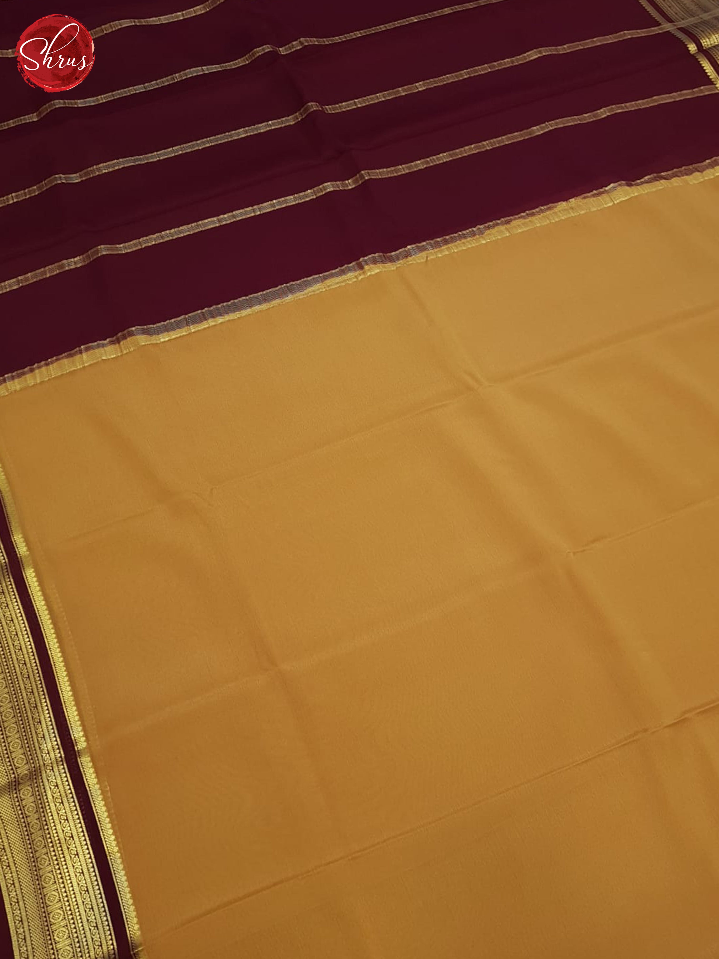 Brown & Maroon - Mysore Silk Saree - Shop on ShrusEternity.com