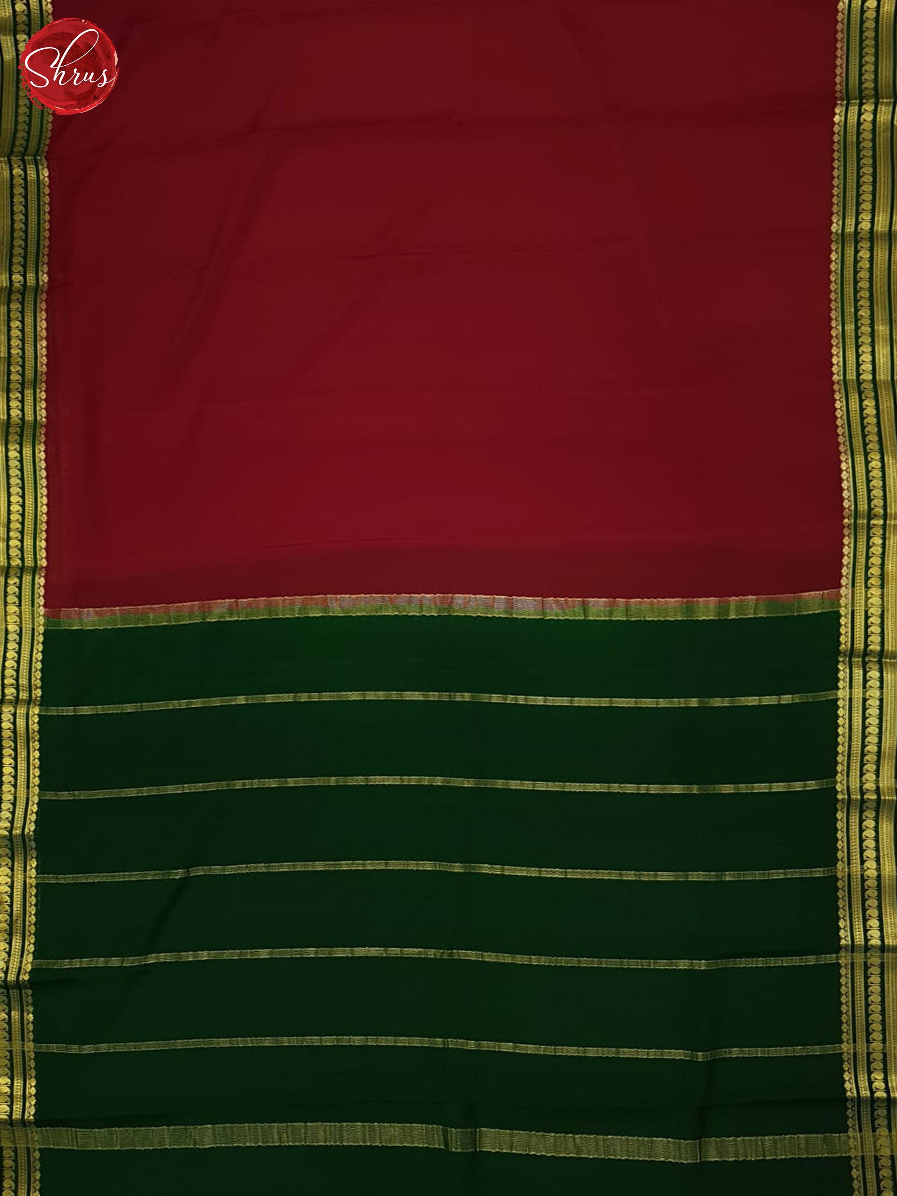 Red & Green - Mysore Silk Saree - Shop on ShrusEternity.com