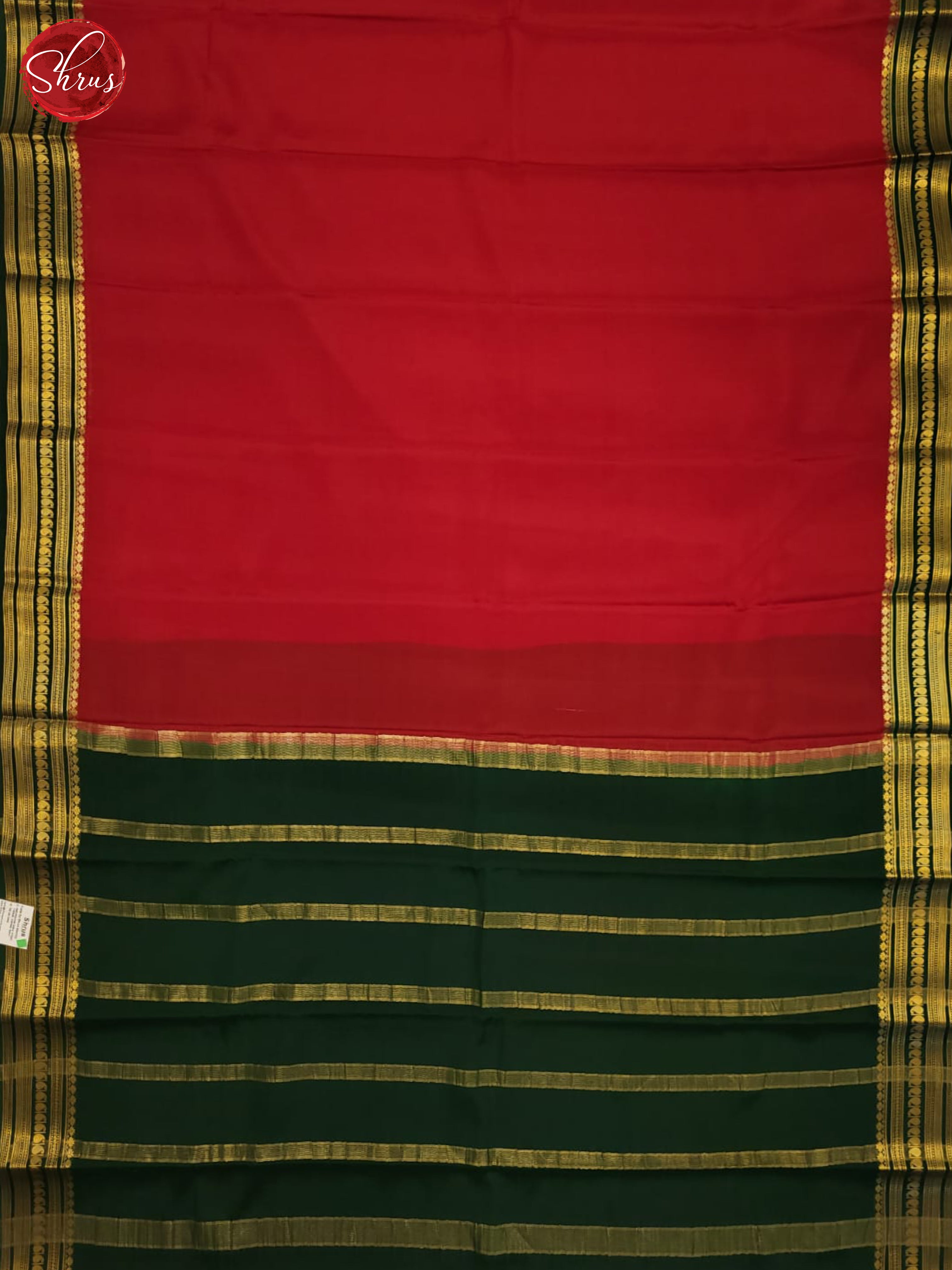 Red and Green- Mysore Silk Saree - Shop on ShrusEternity.com