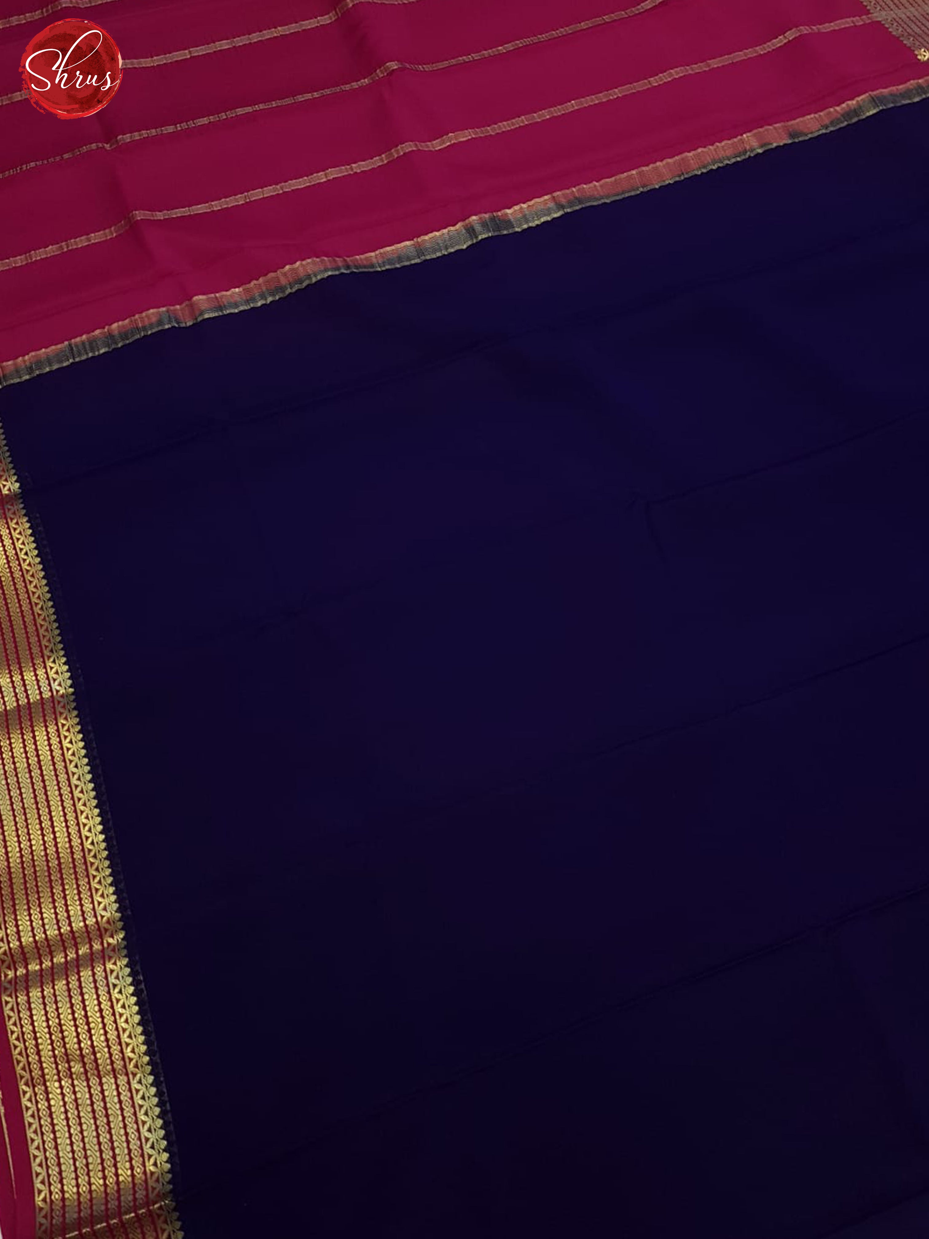 Blue &  Pink - Mysore Silk Saree - Shop on ShrusEternity.com