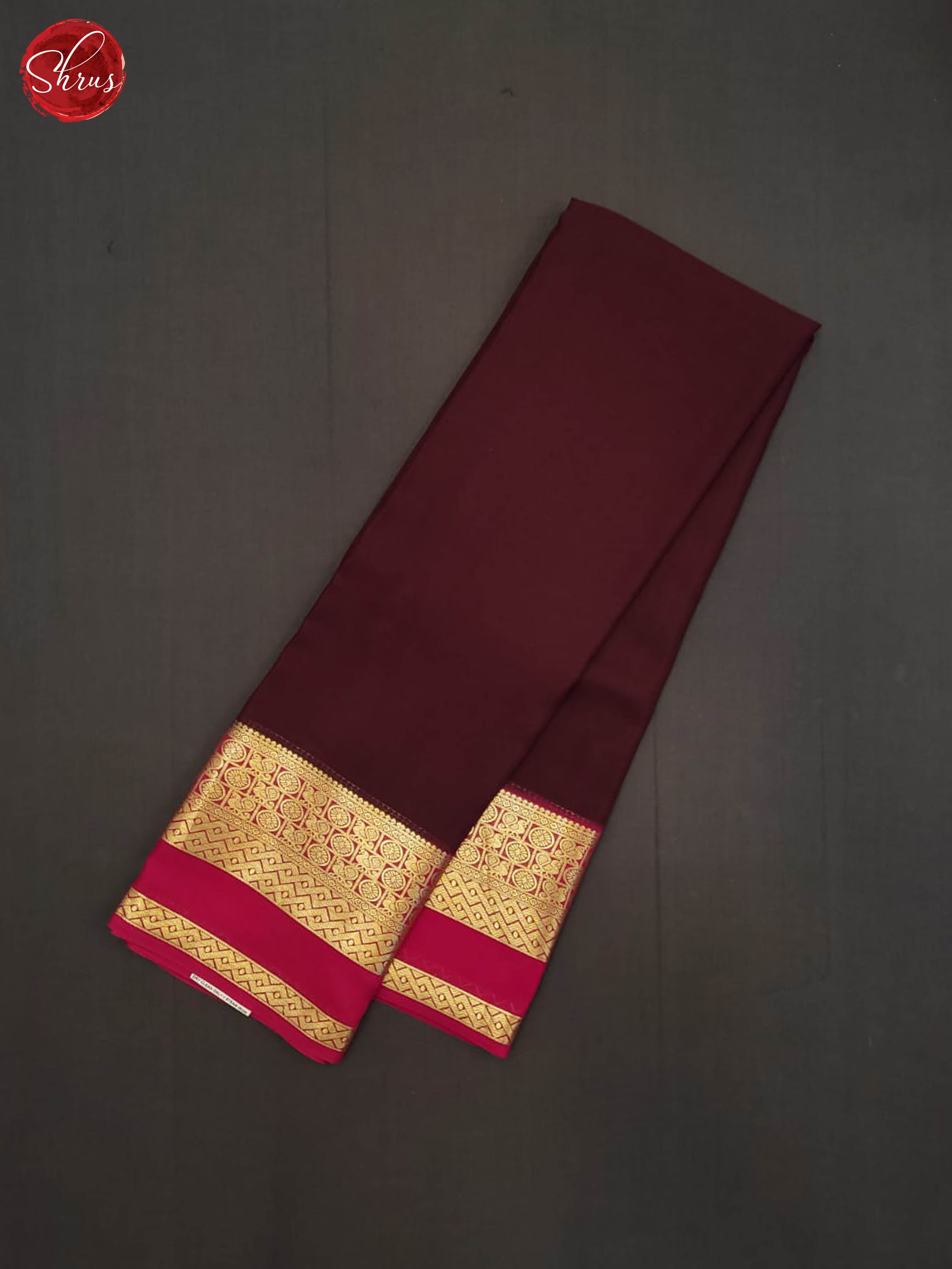 Brown and pink- Mysore Silk Saree - Shop on ShrusEternity.com