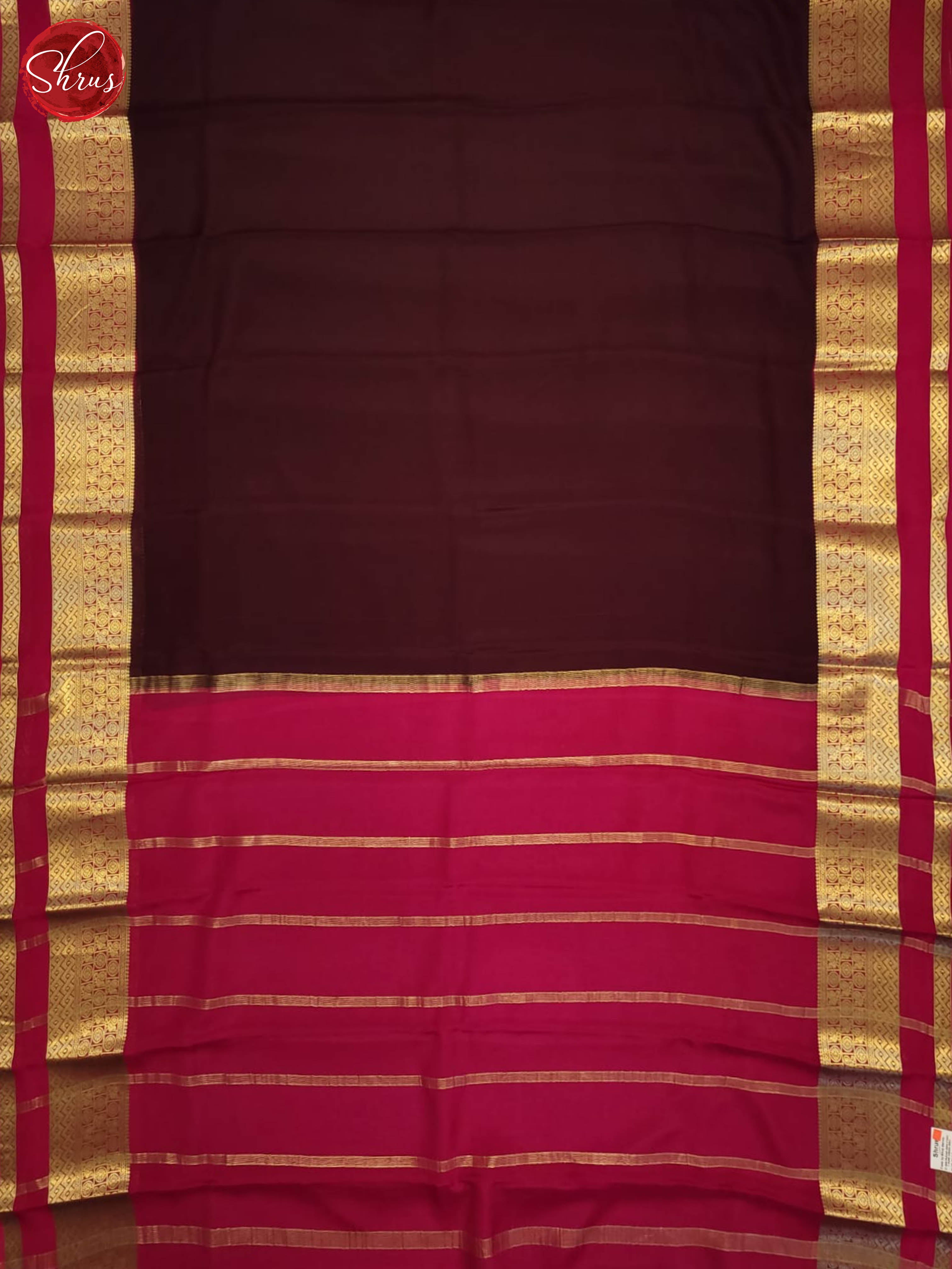 Brown and pink- Mysore Silk Saree - Shop on ShrusEternity.com