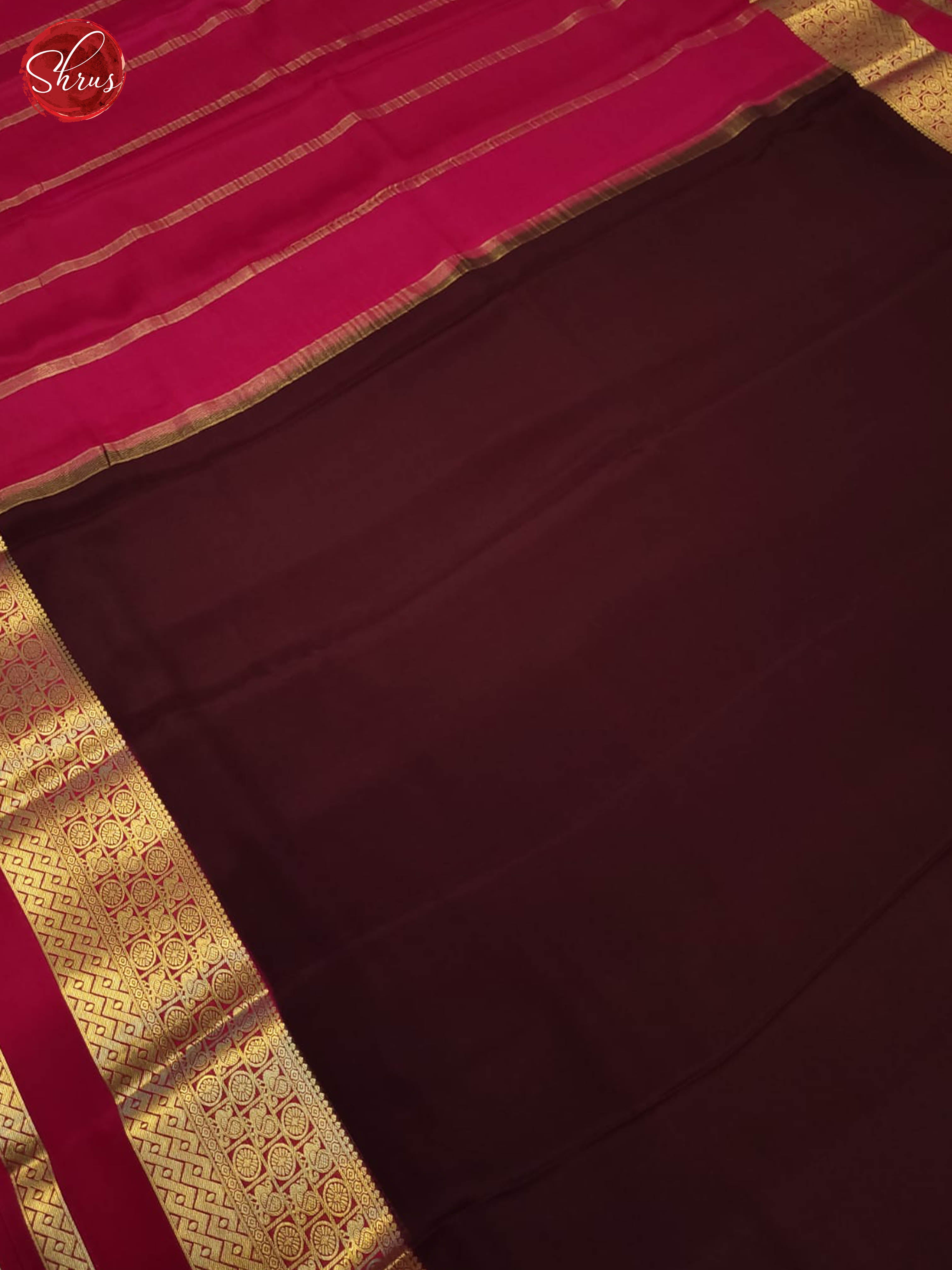 Brown and pink- Mysore Silk Saree - Shop on ShrusEternity.com