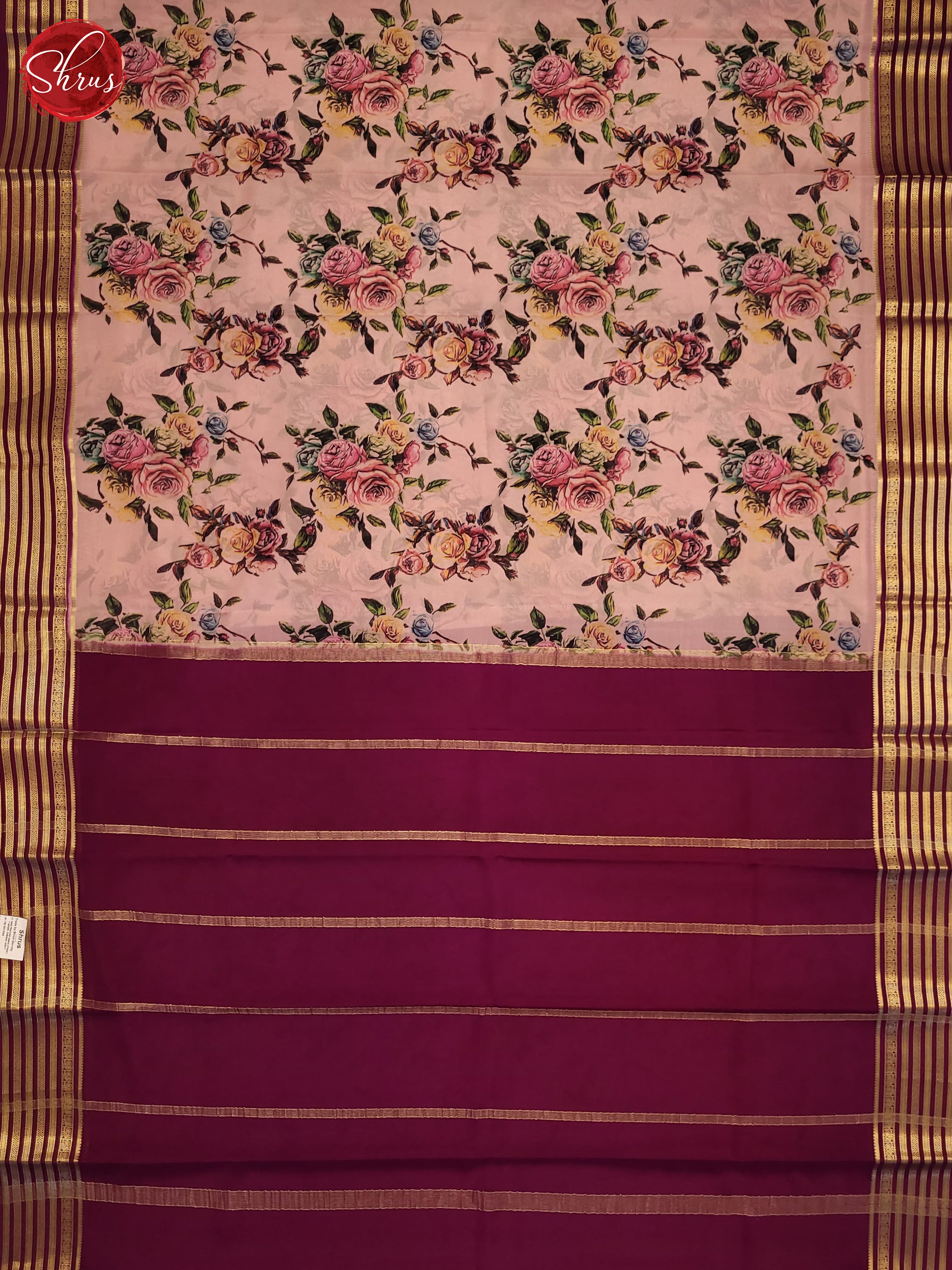 Baby Pink & Purple - Mysore Silk Saree - Shop on ShrusEternity.com