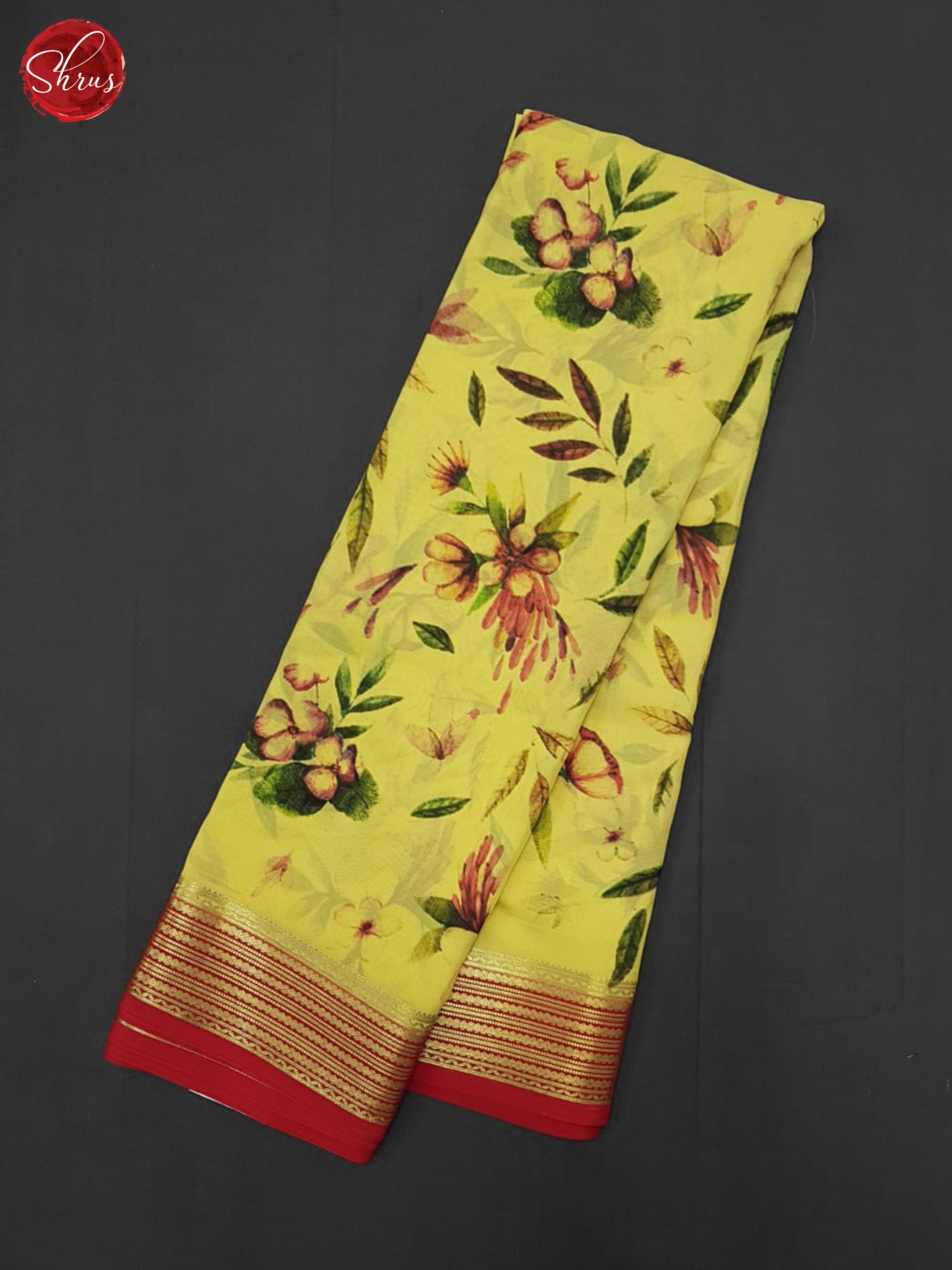 Yellow & Red - Mysore Silk Saree - Shop on ShrusEternity.com