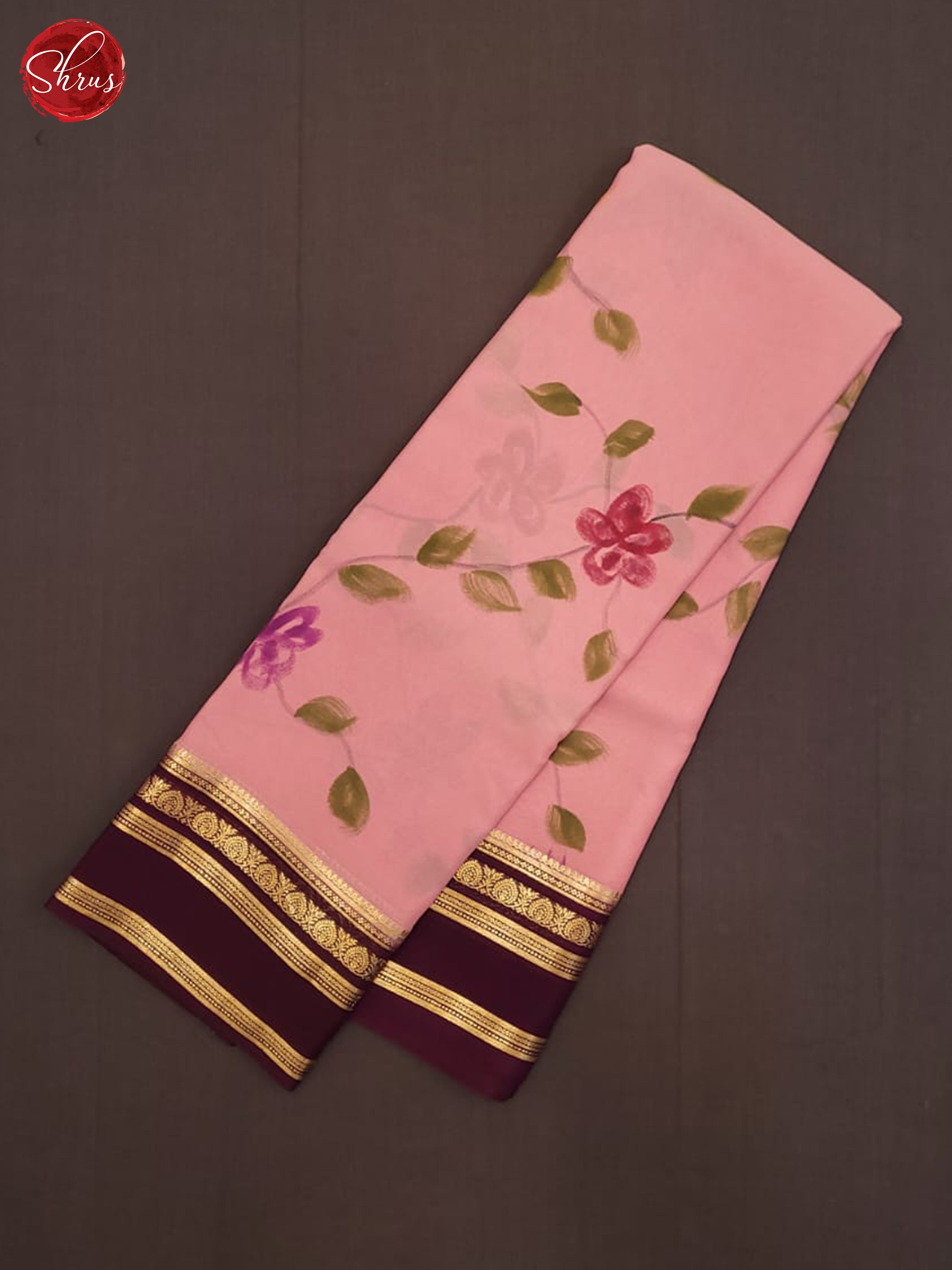 pink and wine- Mysore Silk Saree - Shop on ShrusEternity.com