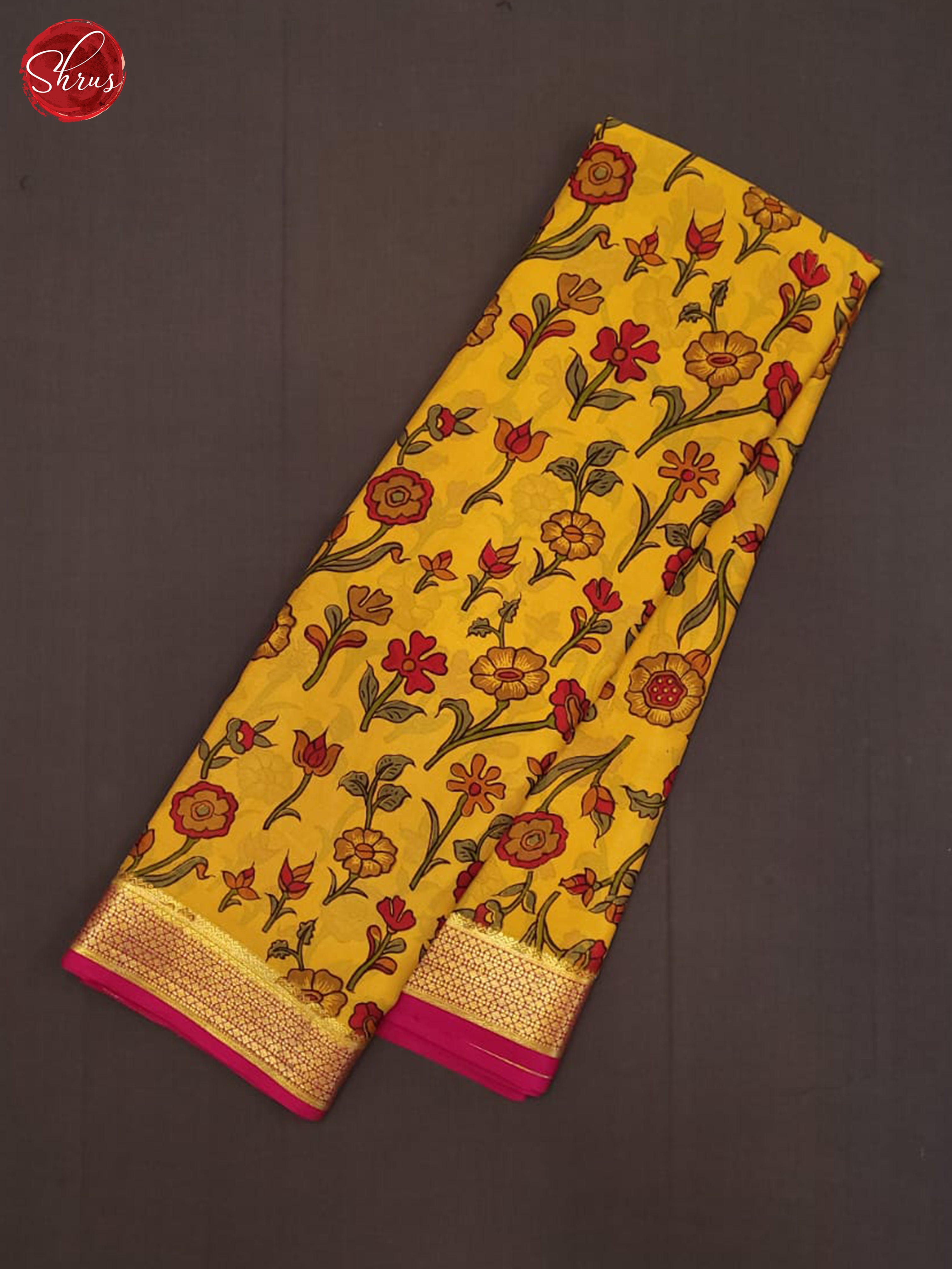 yellow and pink- Mysore Silk Saree - Shop on ShrusEternity.com