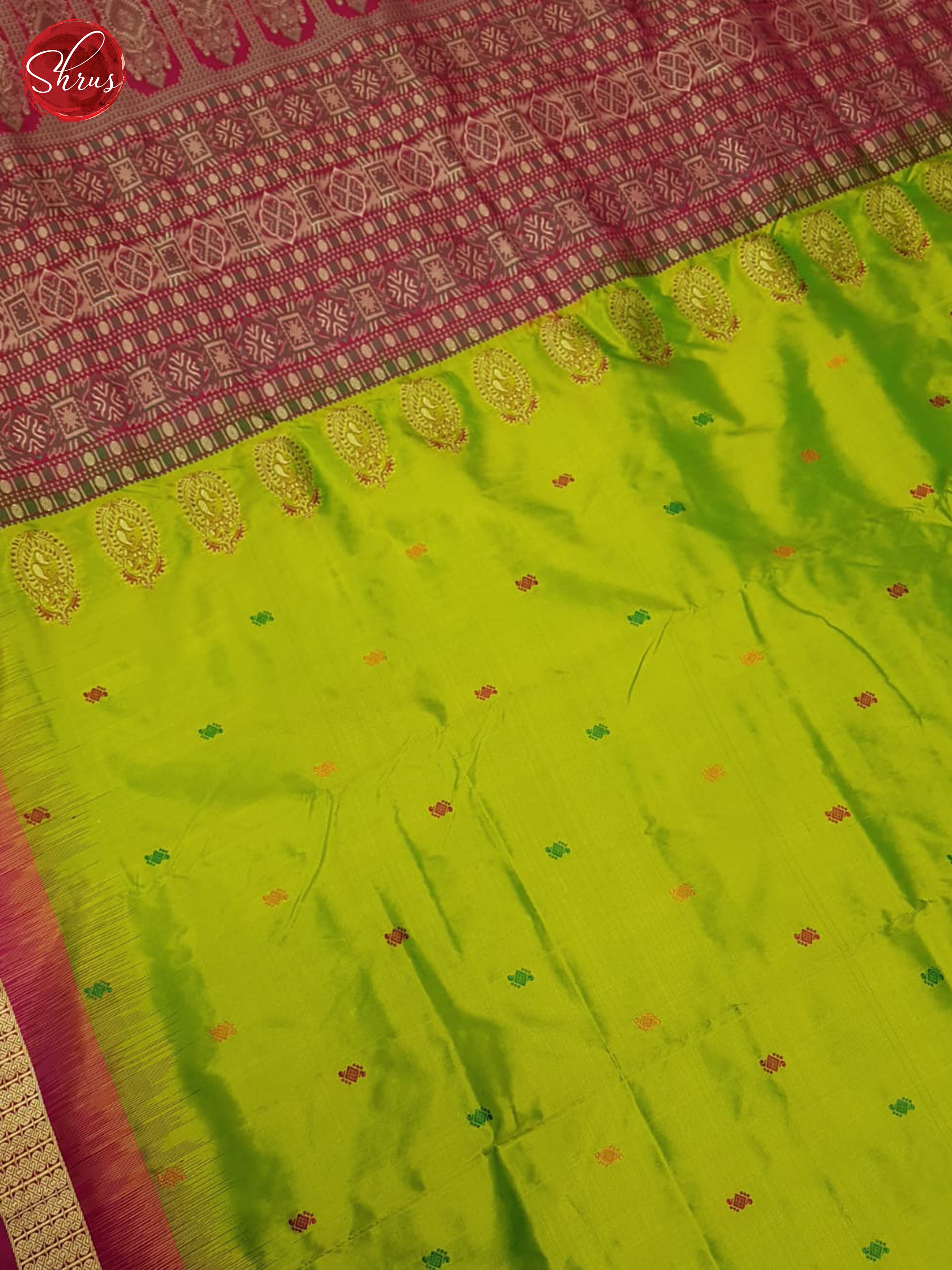 Parrot Green & Pink - Odisha Sambalpuri Silk Saree - Shop on ShrusEternity.com