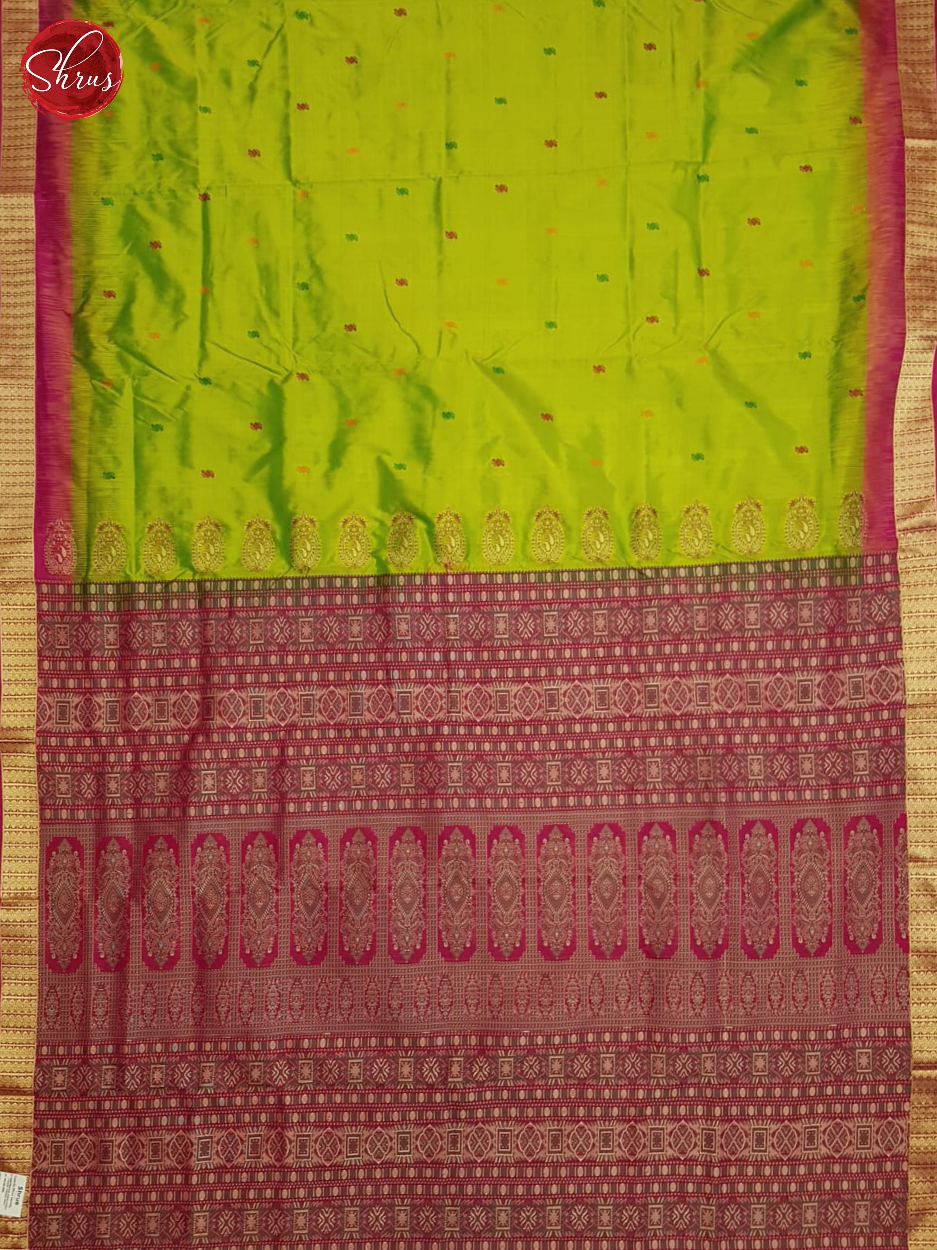 Parrot Green & Pink - Odisha Sambalpuri Silk Saree - Shop on ShrusEternity.com