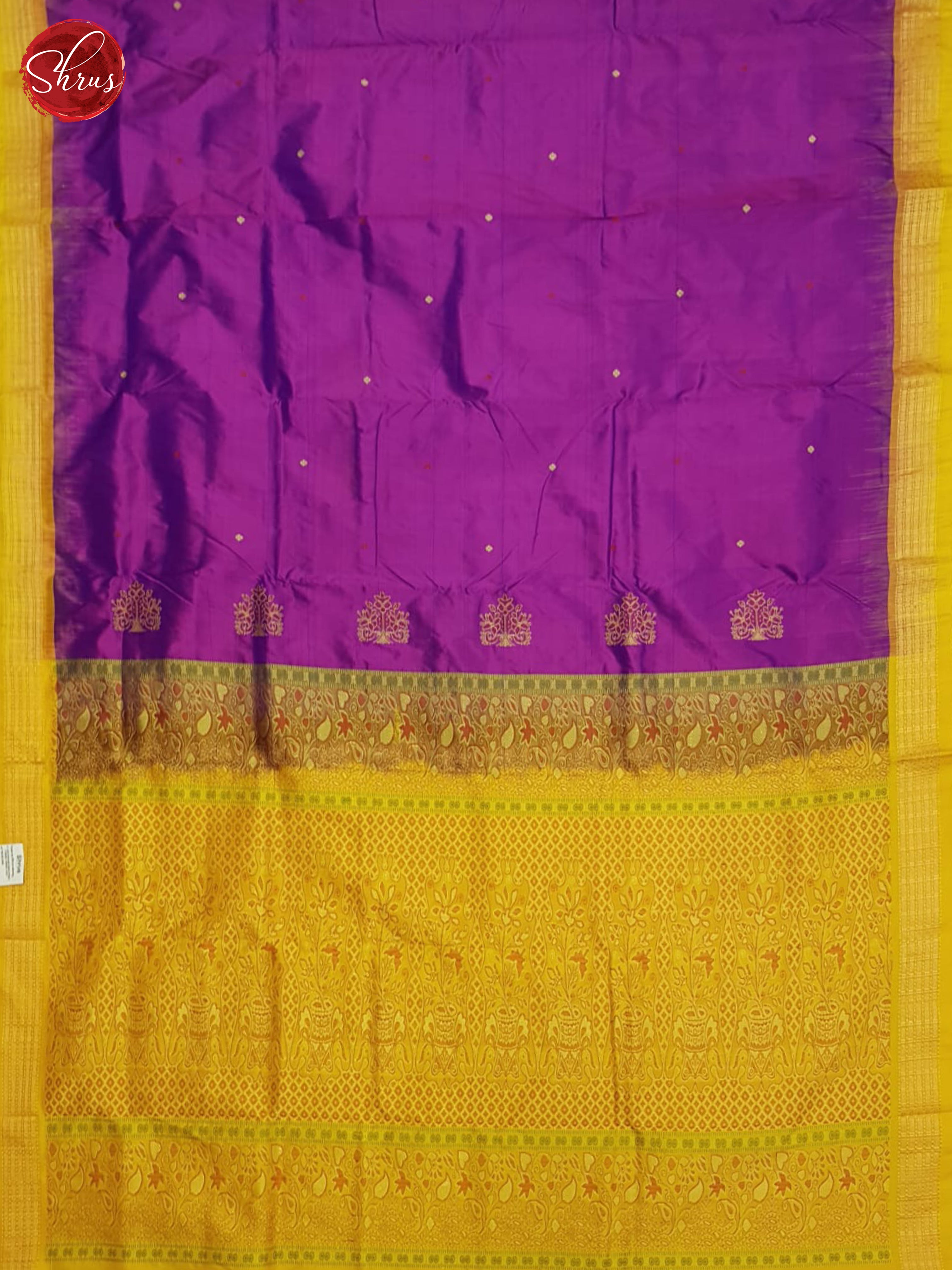 Violet & Mustard - Odisha Sambalpuri Silk Saree - Shop on ShrusEternity.com