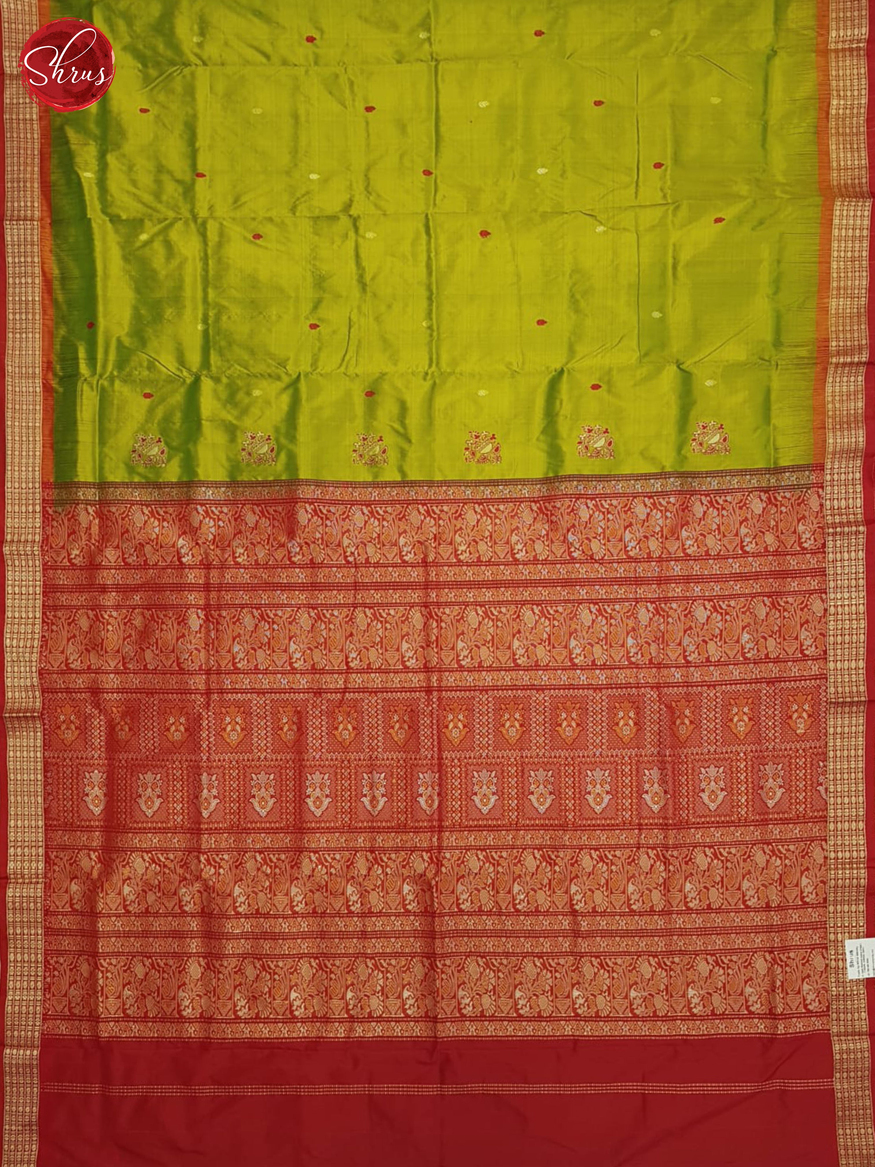 Green & Red - Odisha Sambalpuri Silk Saree - Shop on ShrusEternity.com