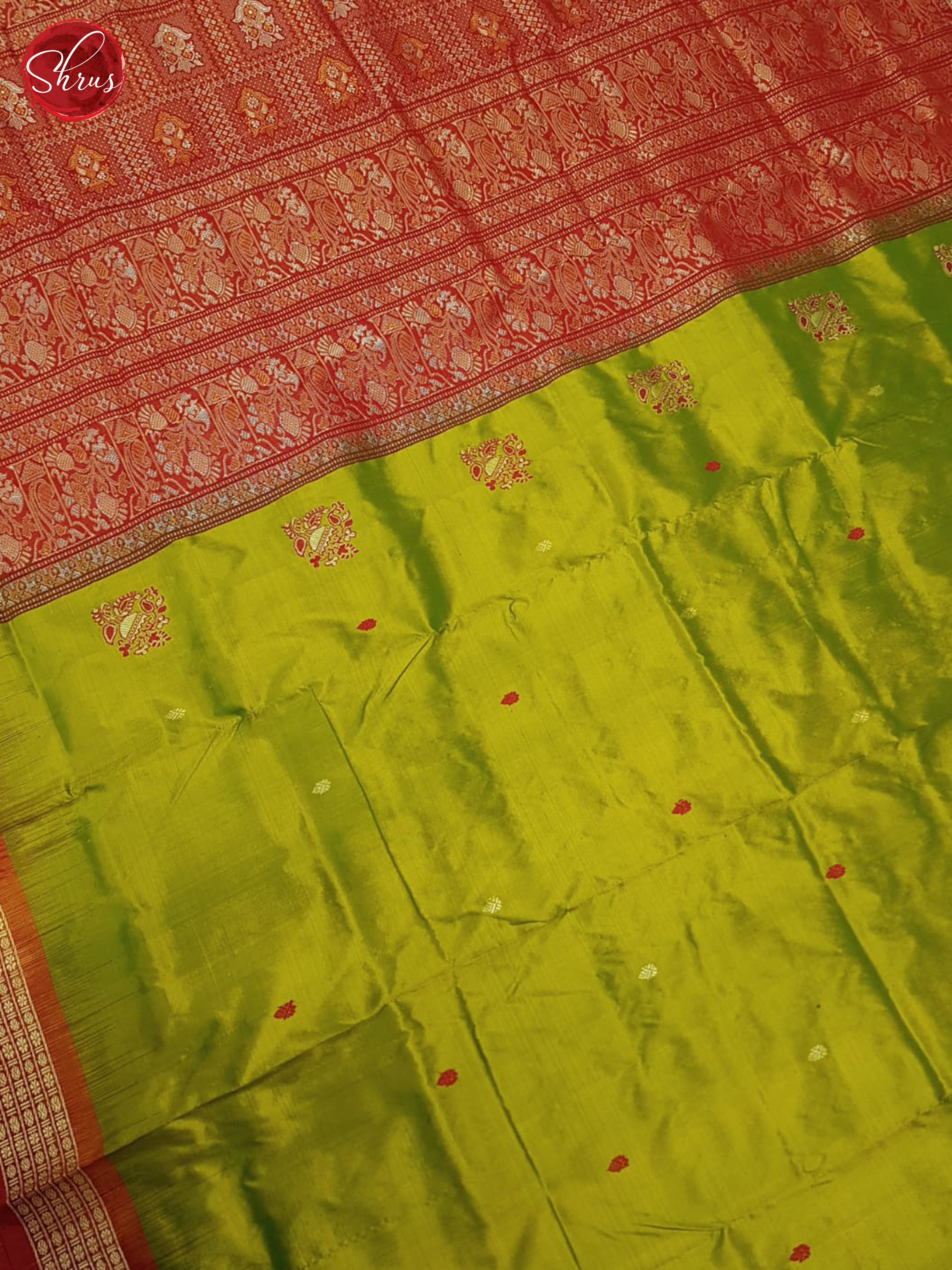 Green & Red - Odisha Sambalpuri Silk Saree - Shop on ShrusEternity.com