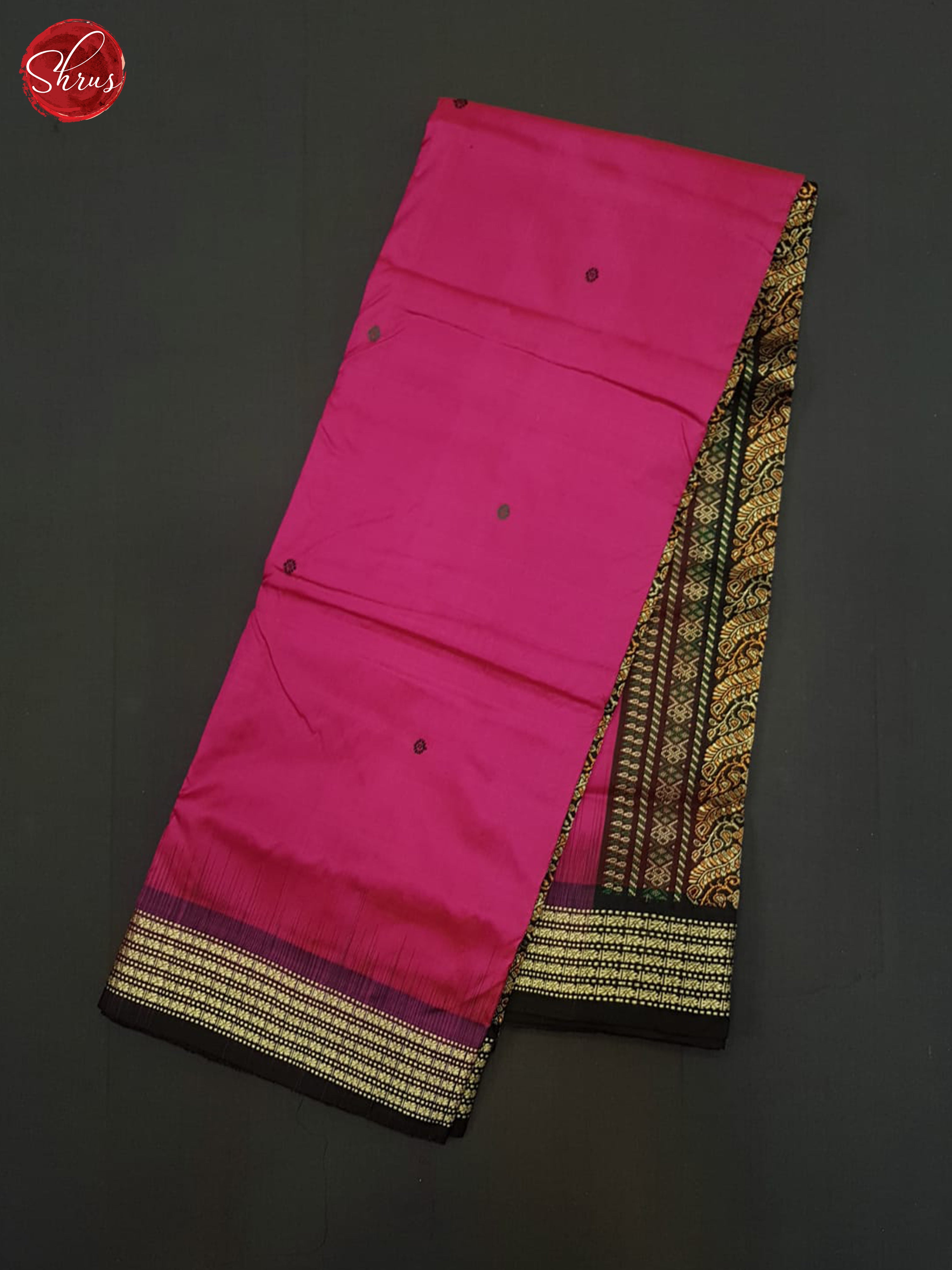 Dark Pink & Black - Odisha Sambalpuri Silk Saree - Shop on ShrusEternity.com