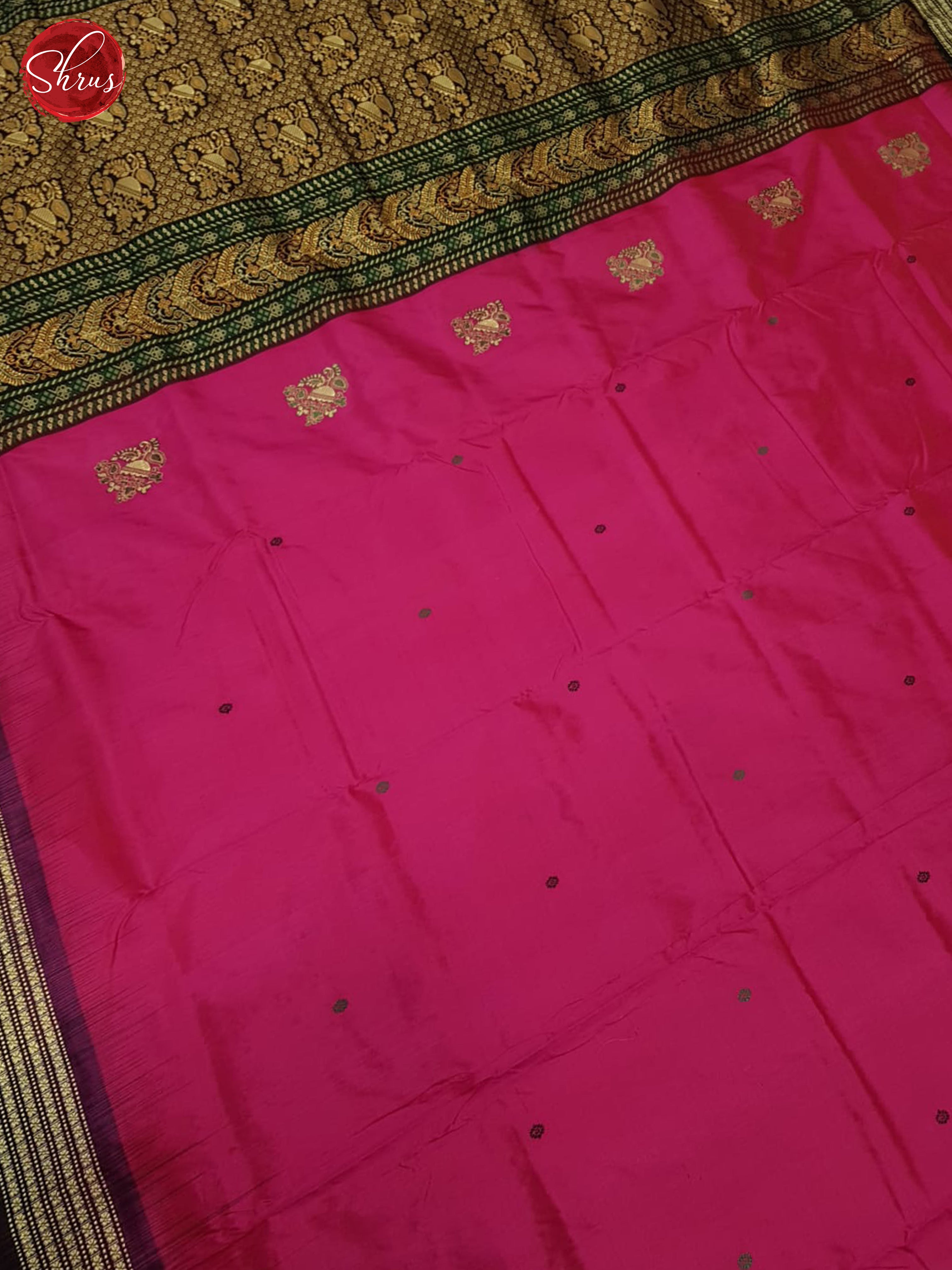 Dark Pink & Black - Odisha Sambalpuri Silk Saree - Shop on ShrusEternity.com