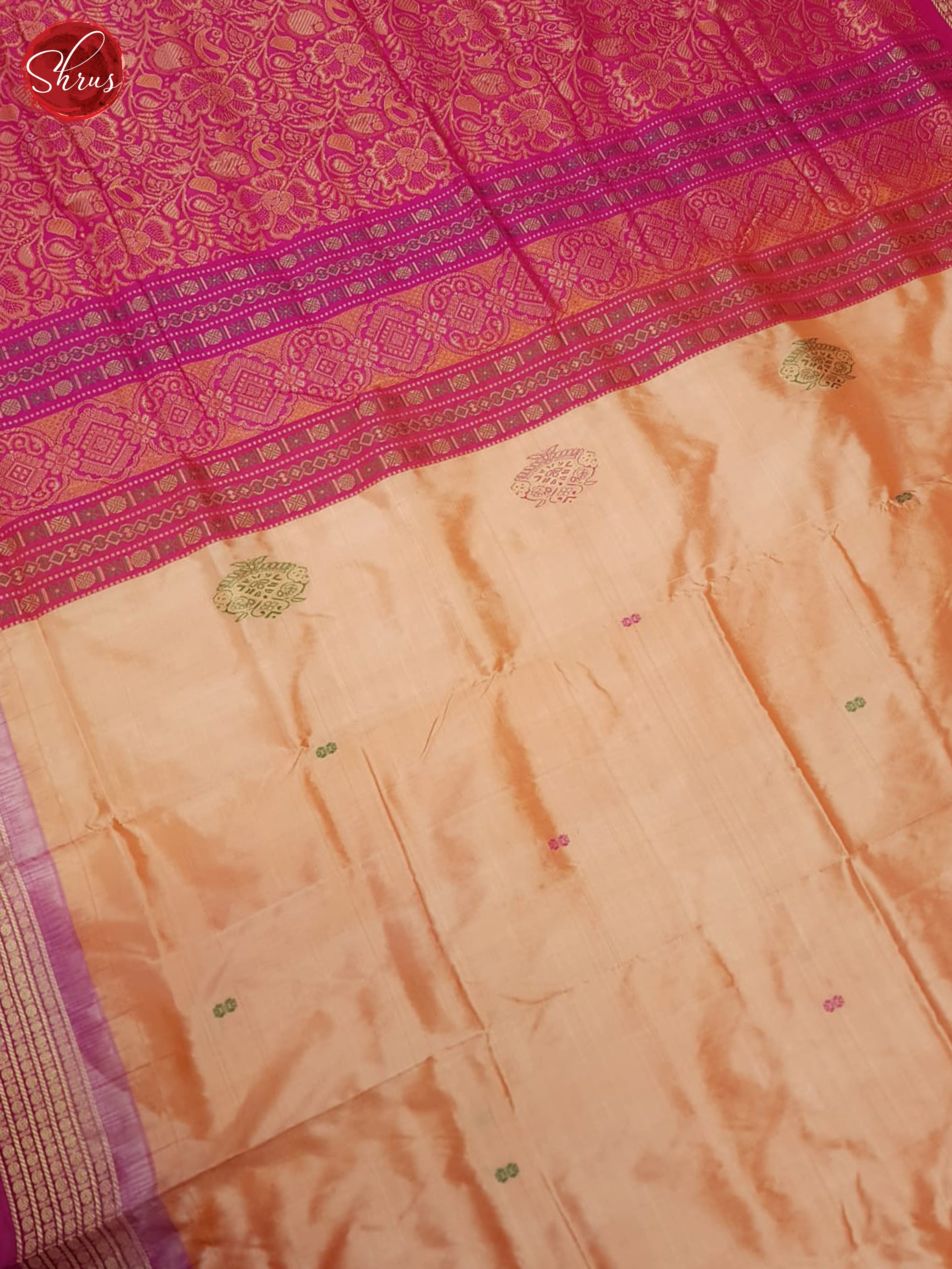 Peach & Pink - Odisha Sambalpuri Silk Saree - Shop on ShrusEternity.com