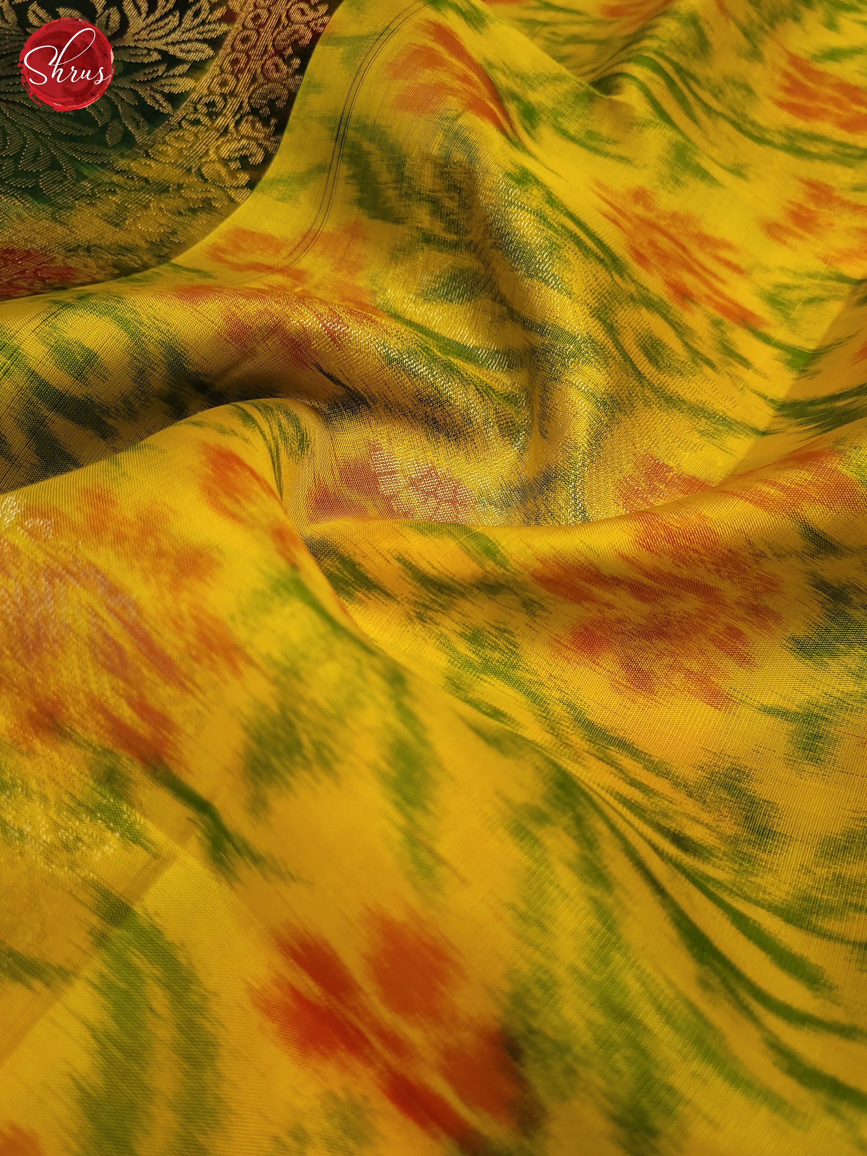 Yellow and Green- Soft Silk Saree - Shop on ShrusEternity.com