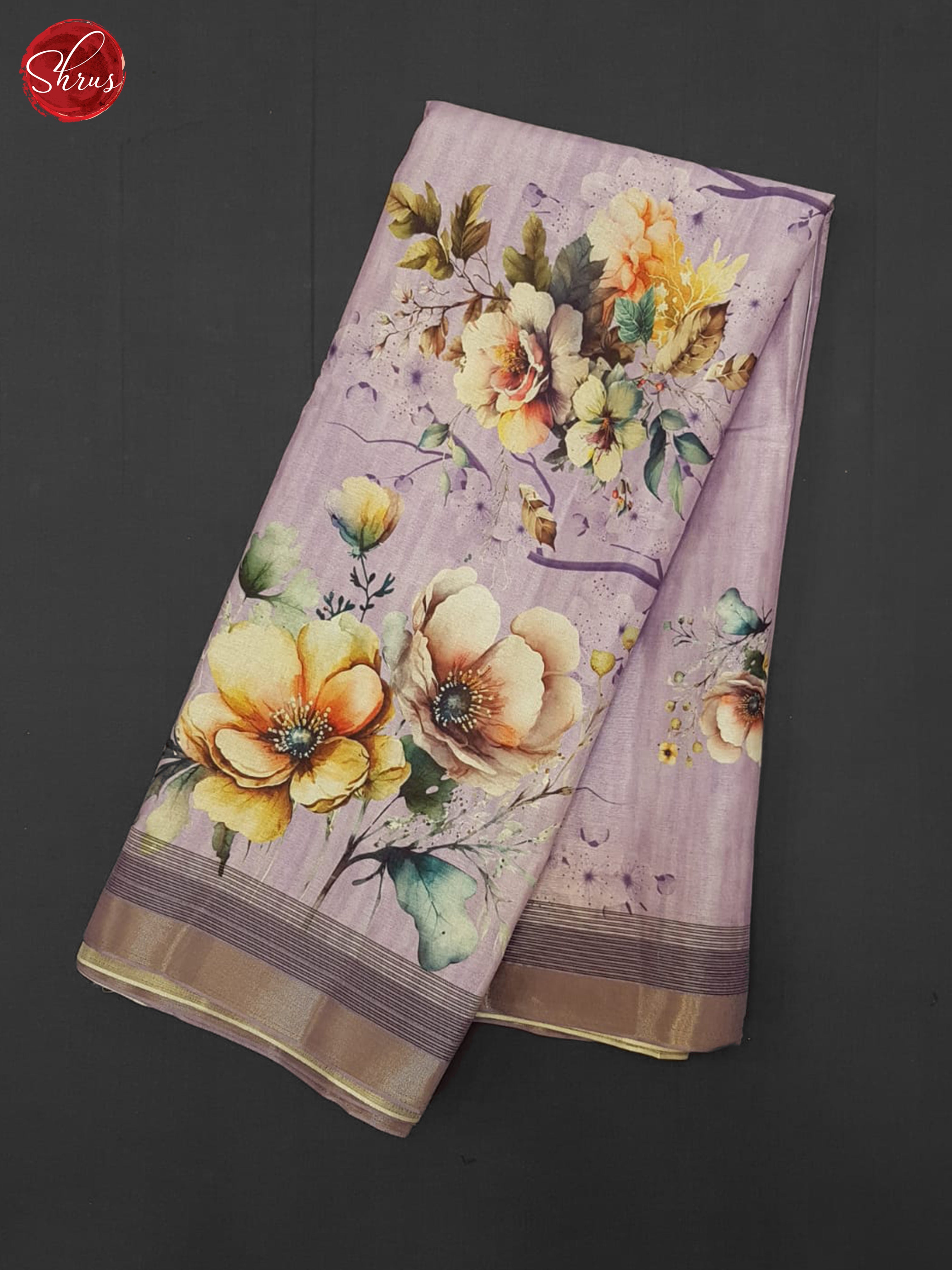 Lavender(Single Tone)- Semi Tussar Saree - Shop on ShrusEternity.com