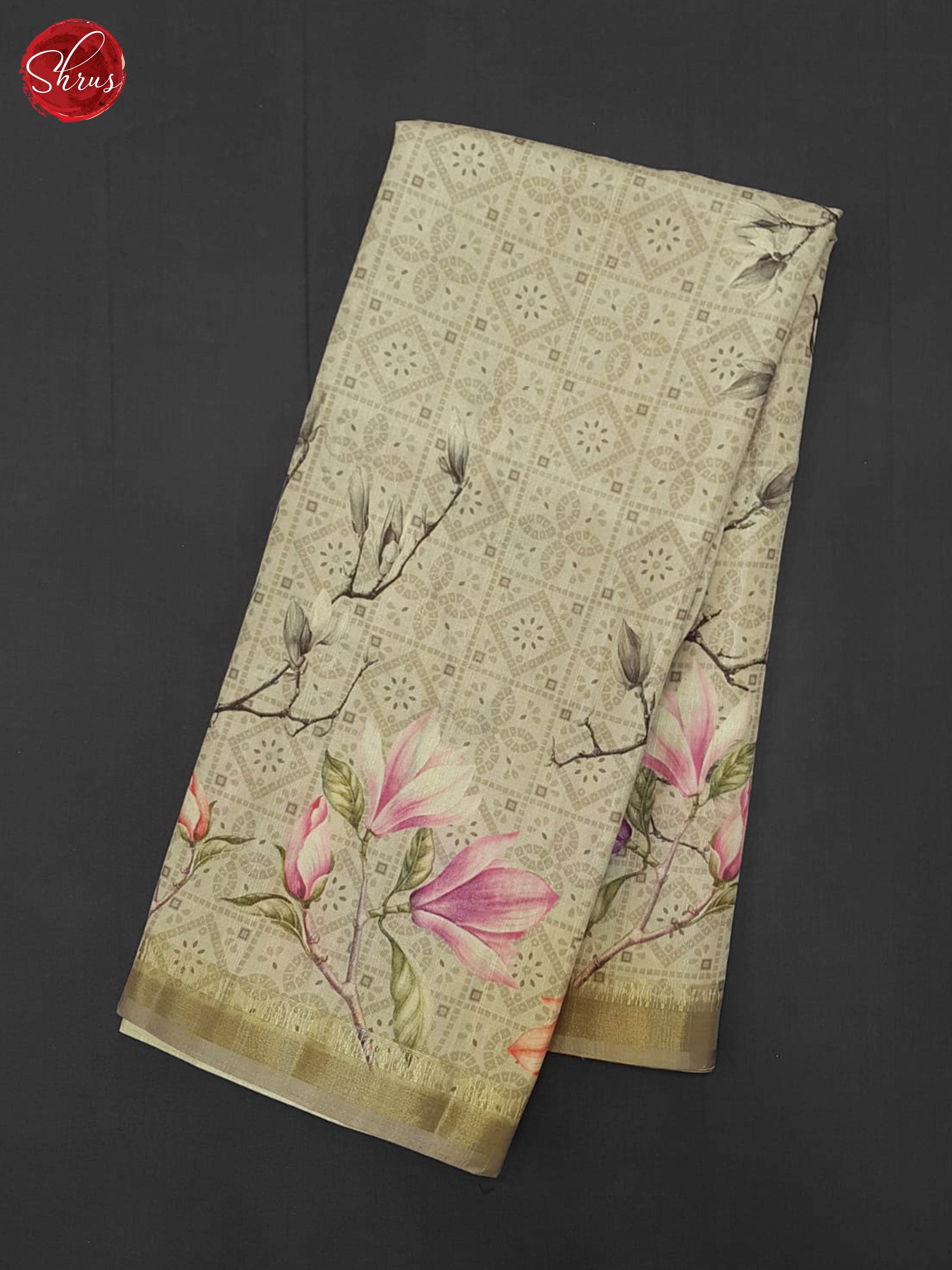 Grey(Single Tone) - Semi Tussar Saree - Shop on ShrusEternity.com