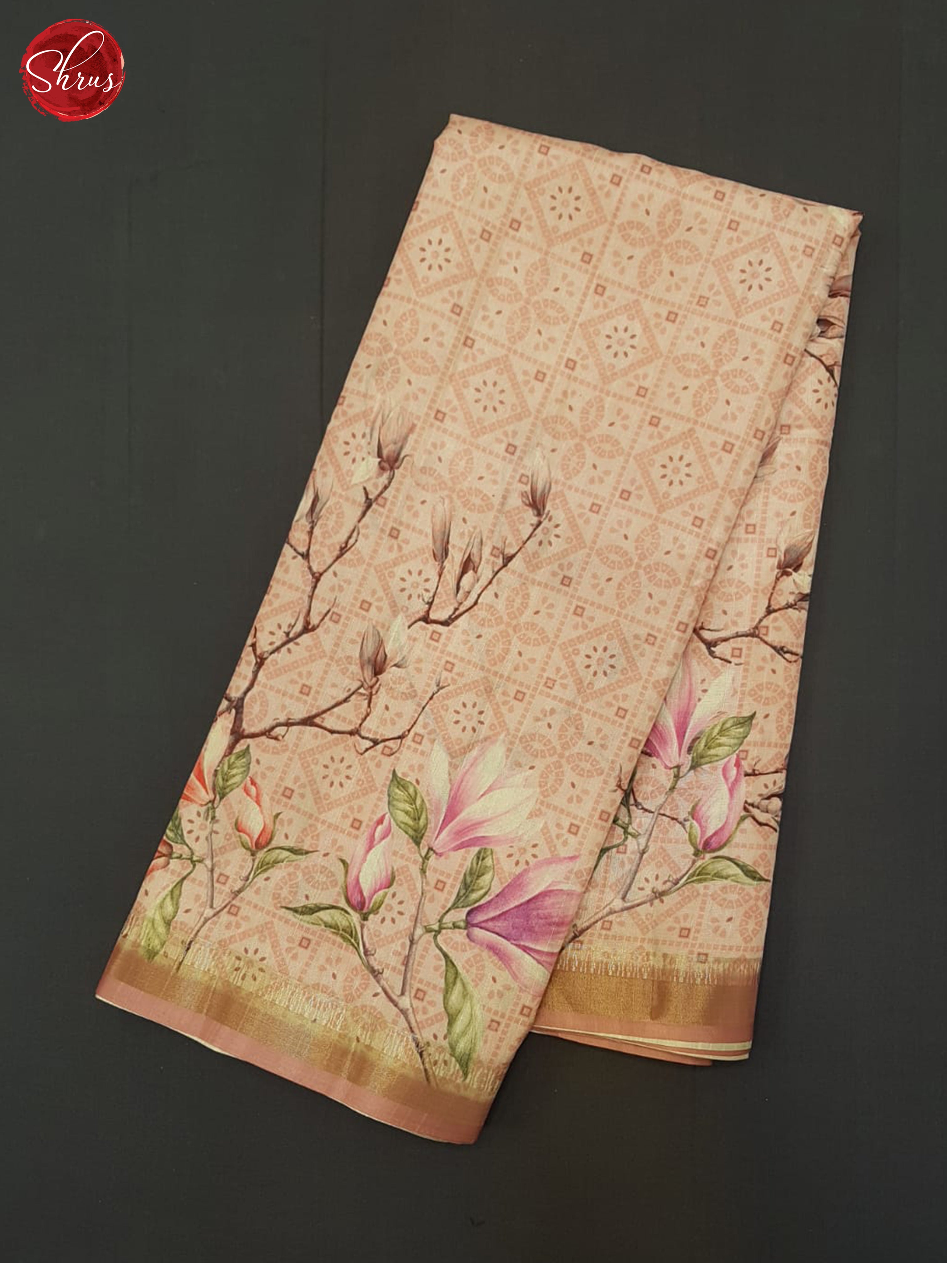 Peachish Pink(Single Tone) - Semi Tussar Saree - Shop on ShrusEternity.com