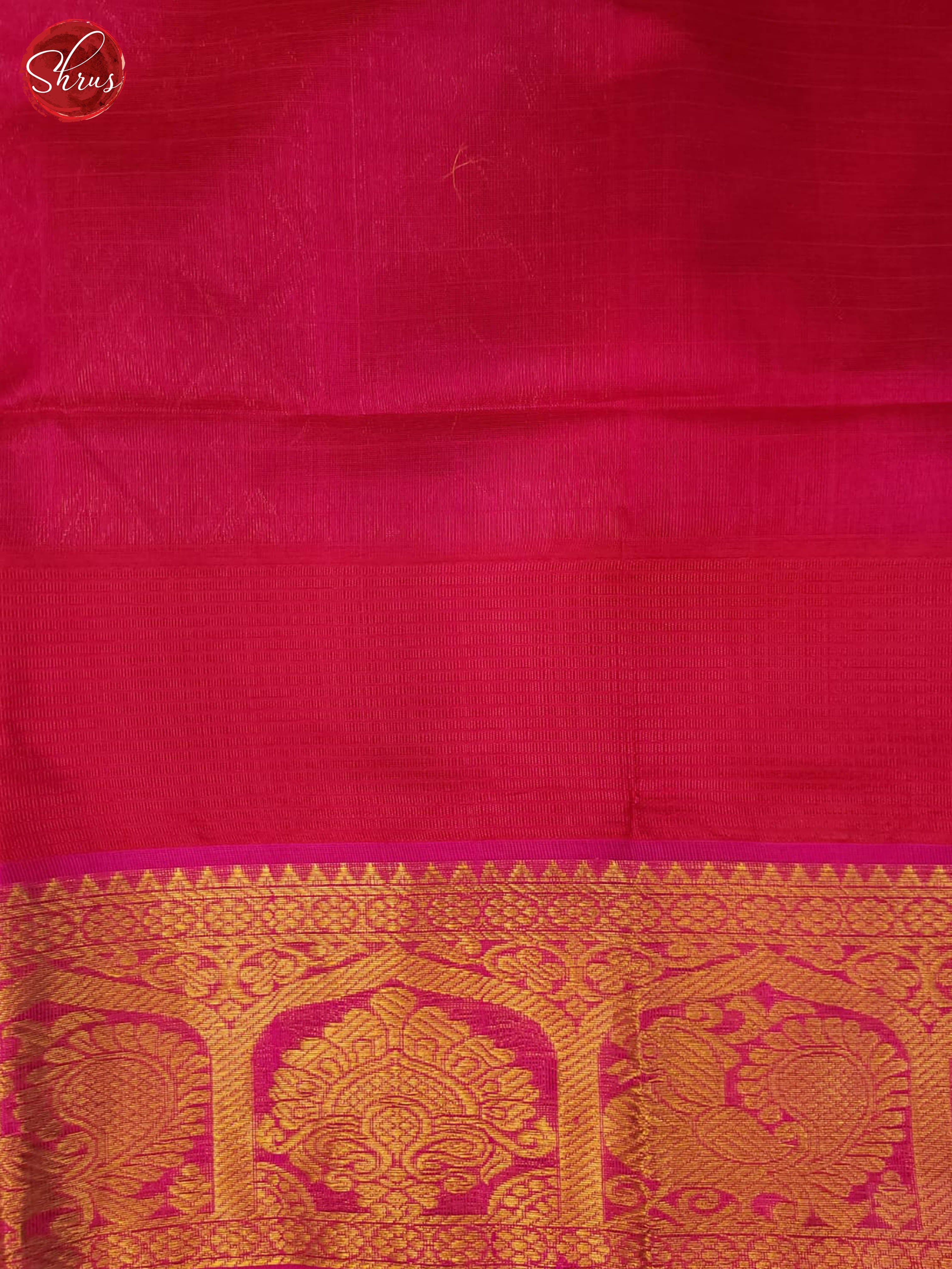 Green and pink- Silk Cotton Saree - Shop on ShrusEternity.com