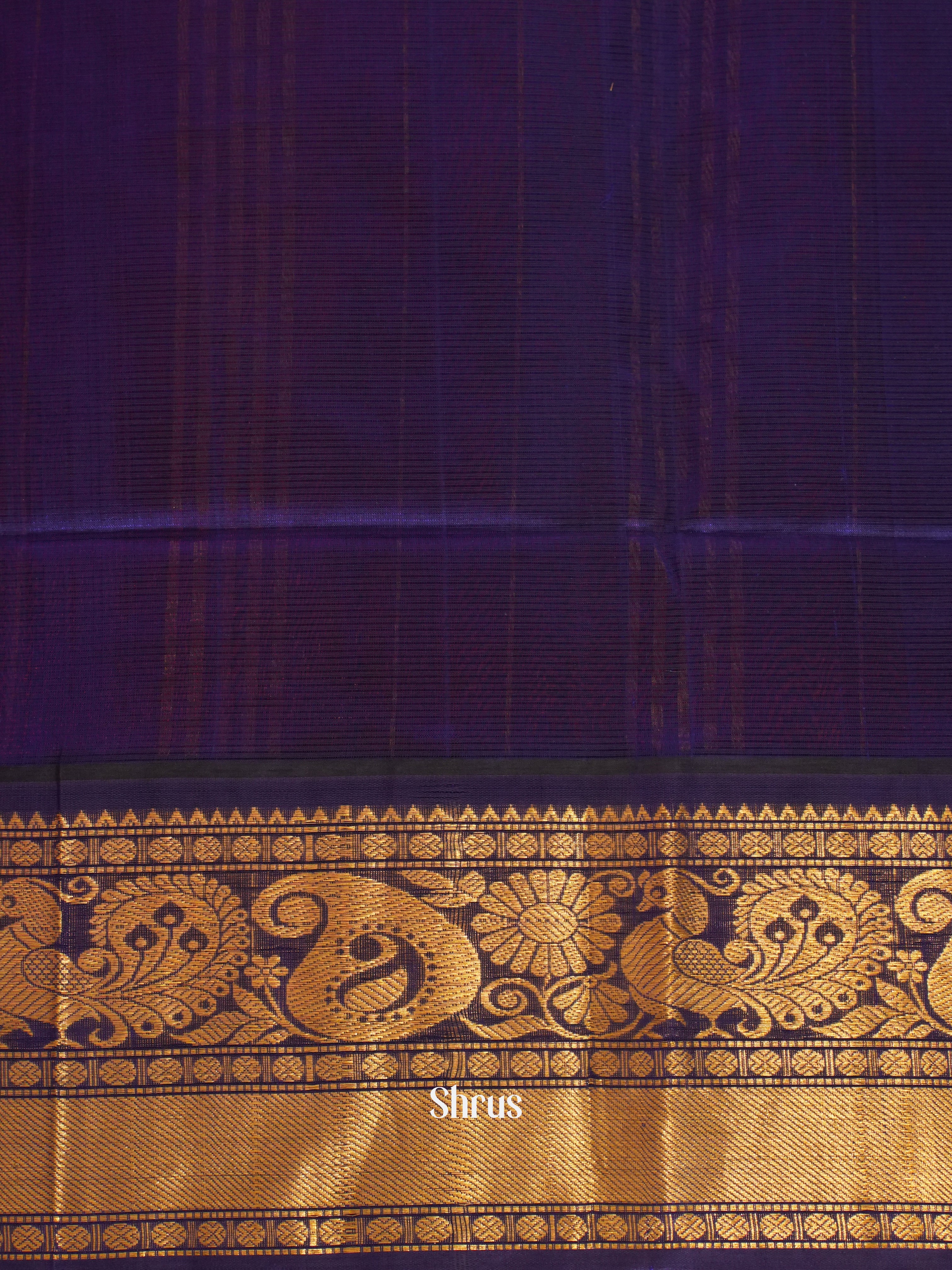 orange and violet- Silk Cotton Saree