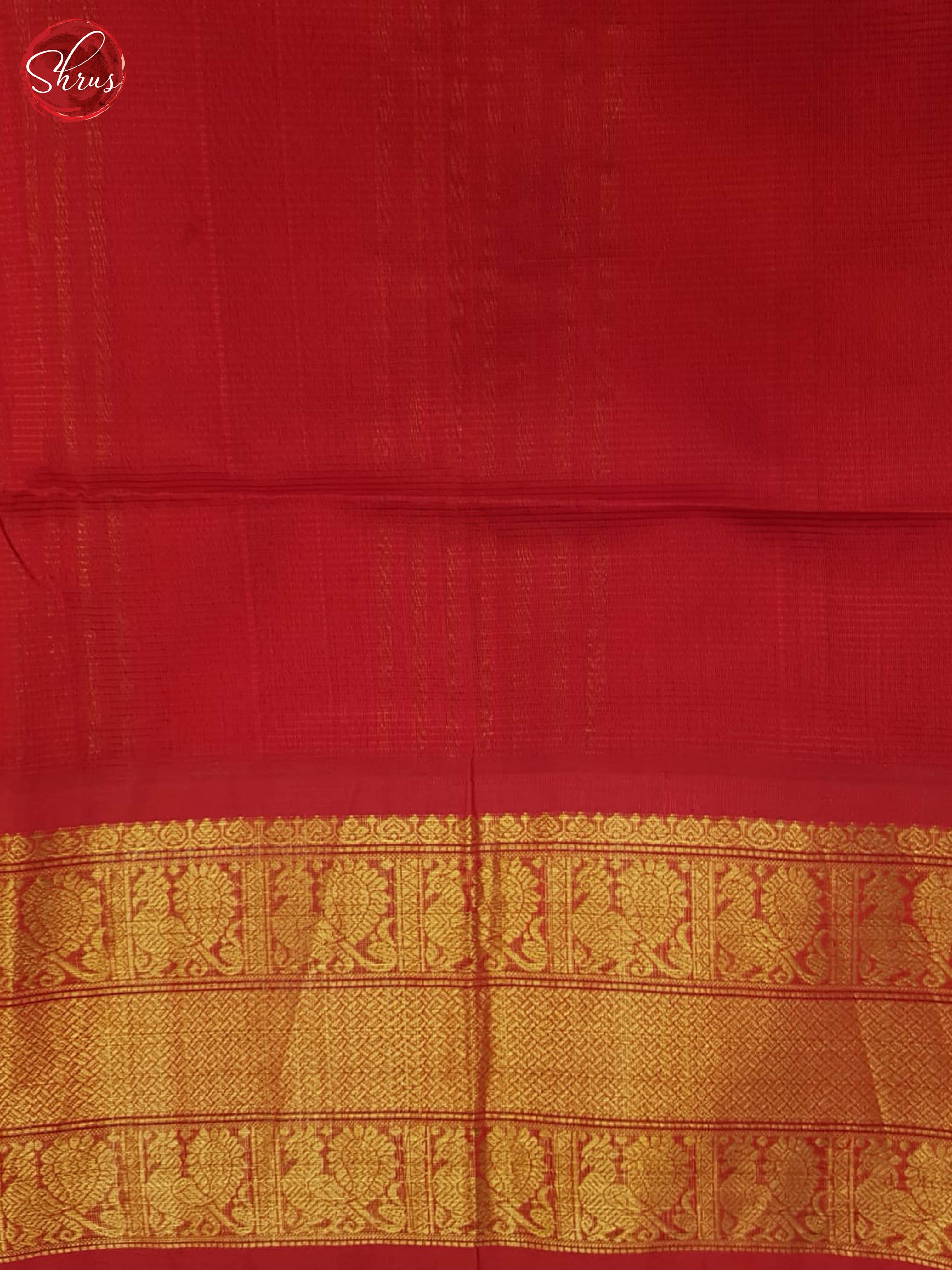 Blue And Red-Silk Cotton saree - Shop on ShrusEternity.com