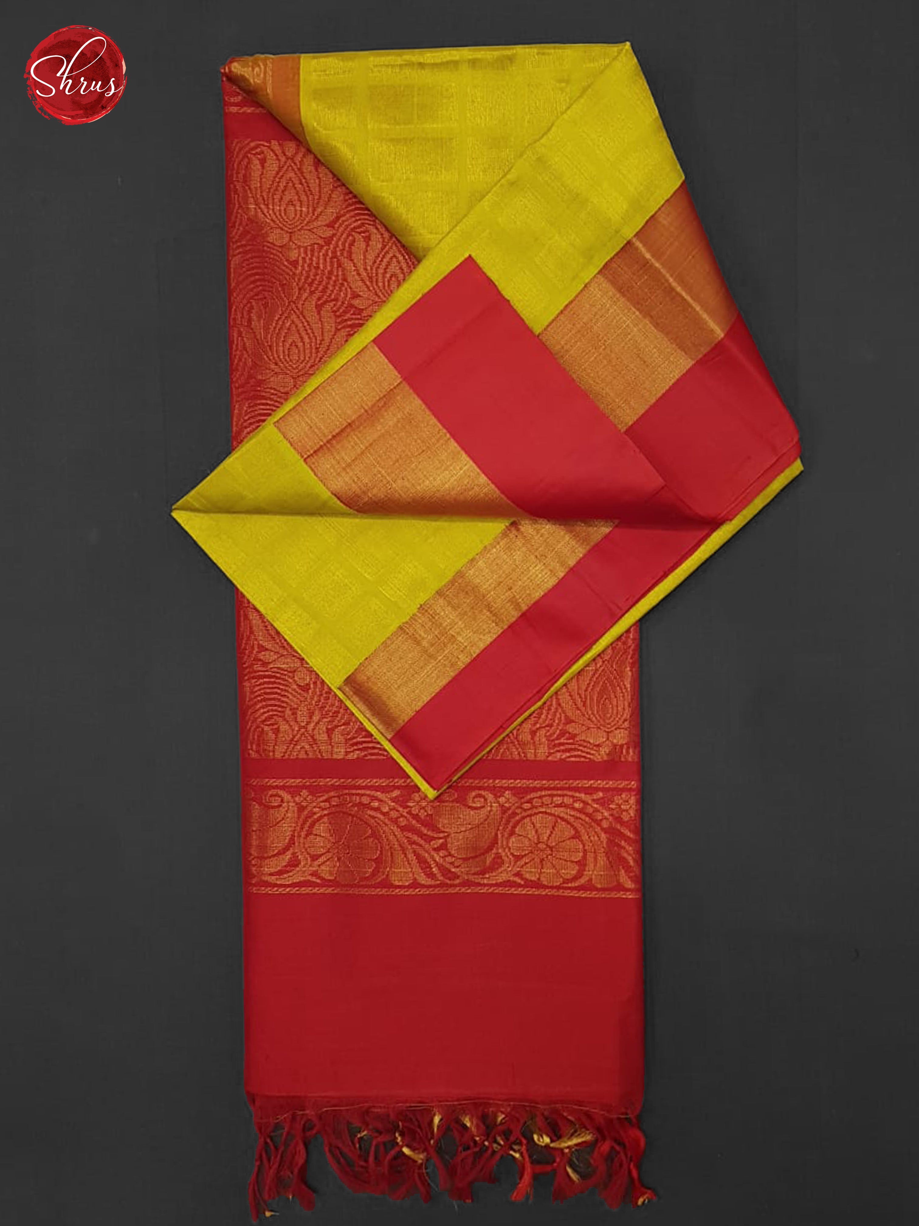 Green And Red-Silk Cotton Saree - Shop on ShrusEternity.com