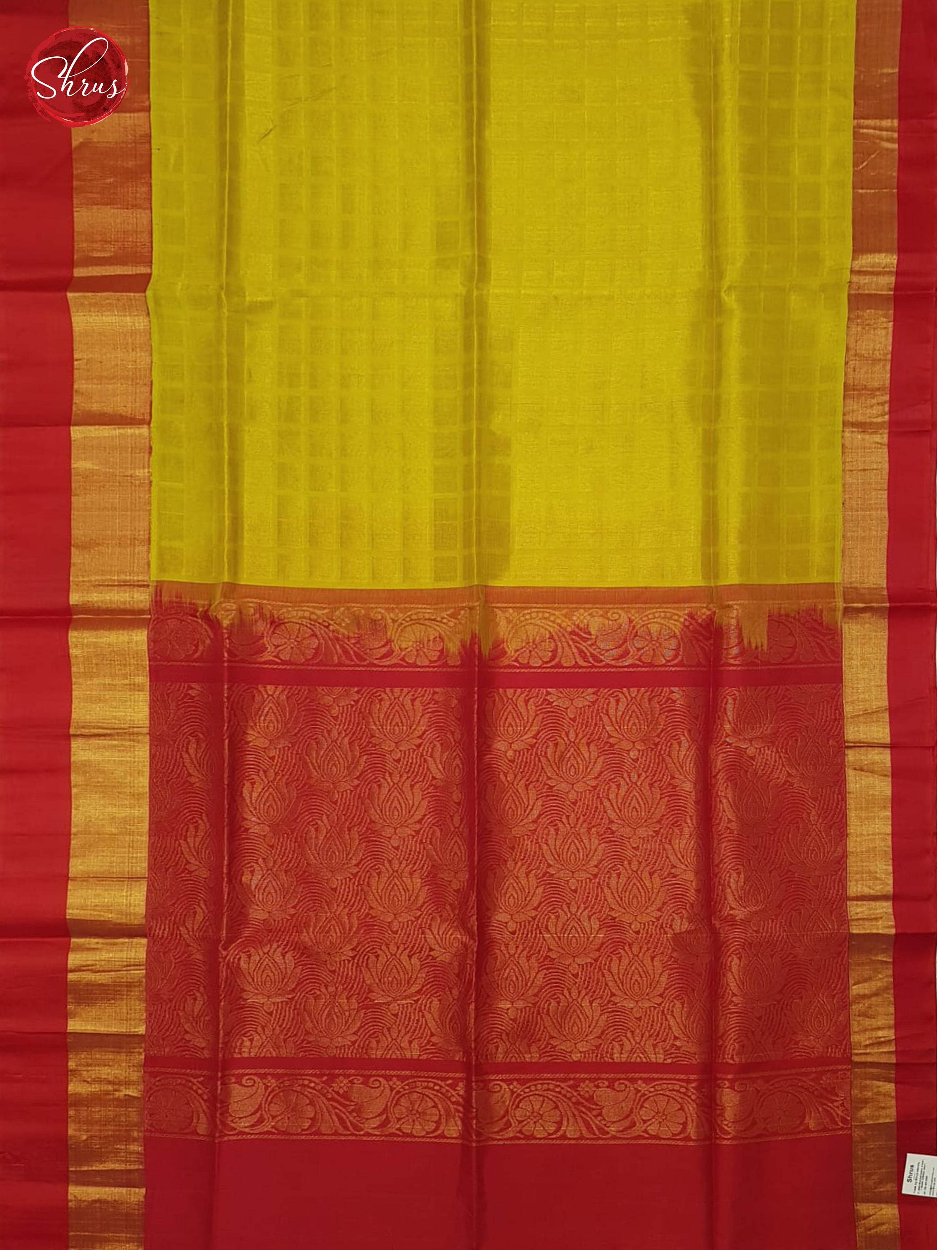 Green And Red-Silk Cotton Saree - Shop on ShrusEternity.com