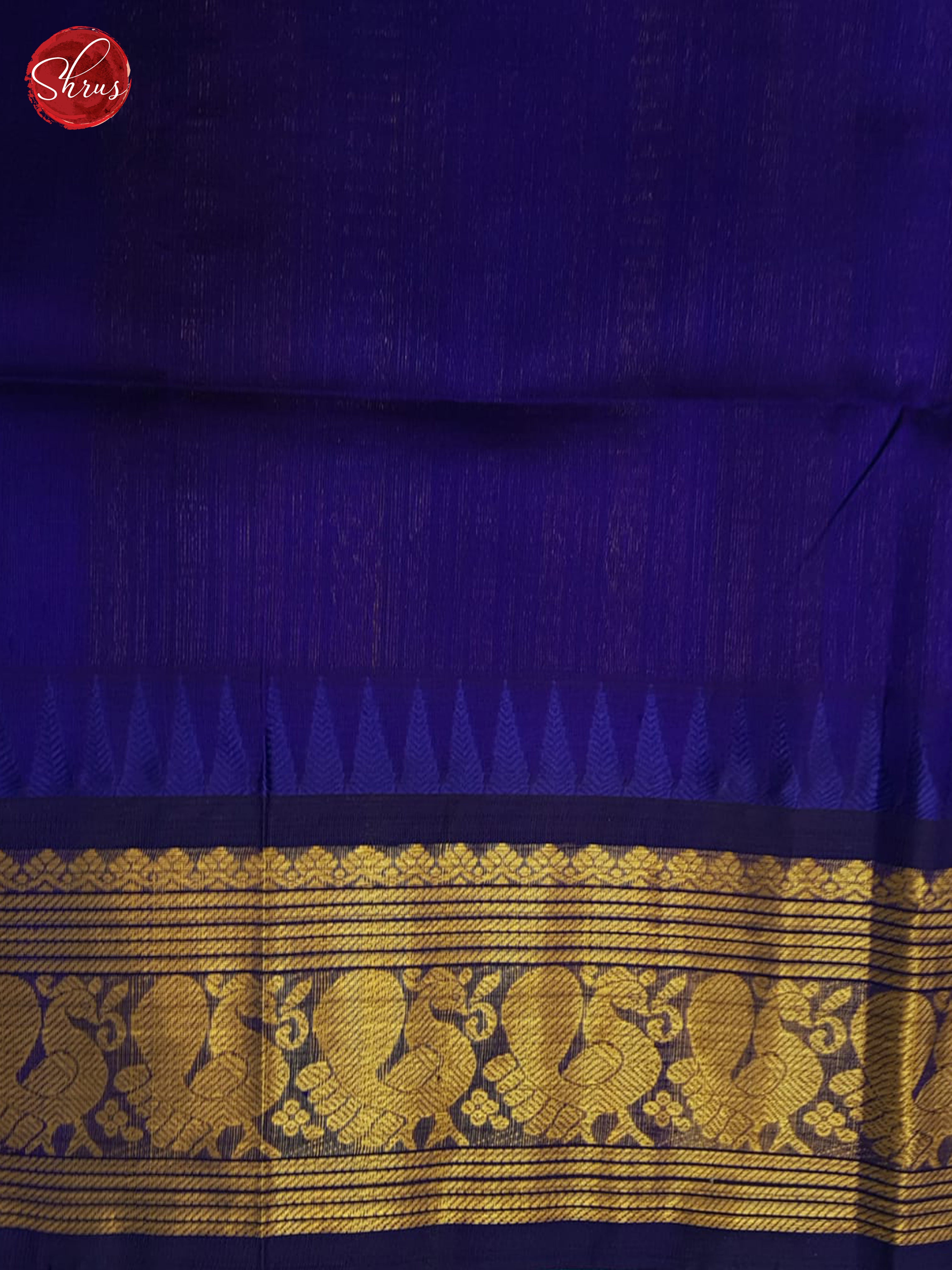 Teal Blue & Blue - Silk Cotton Saree - Shop on ShrusEternity.com