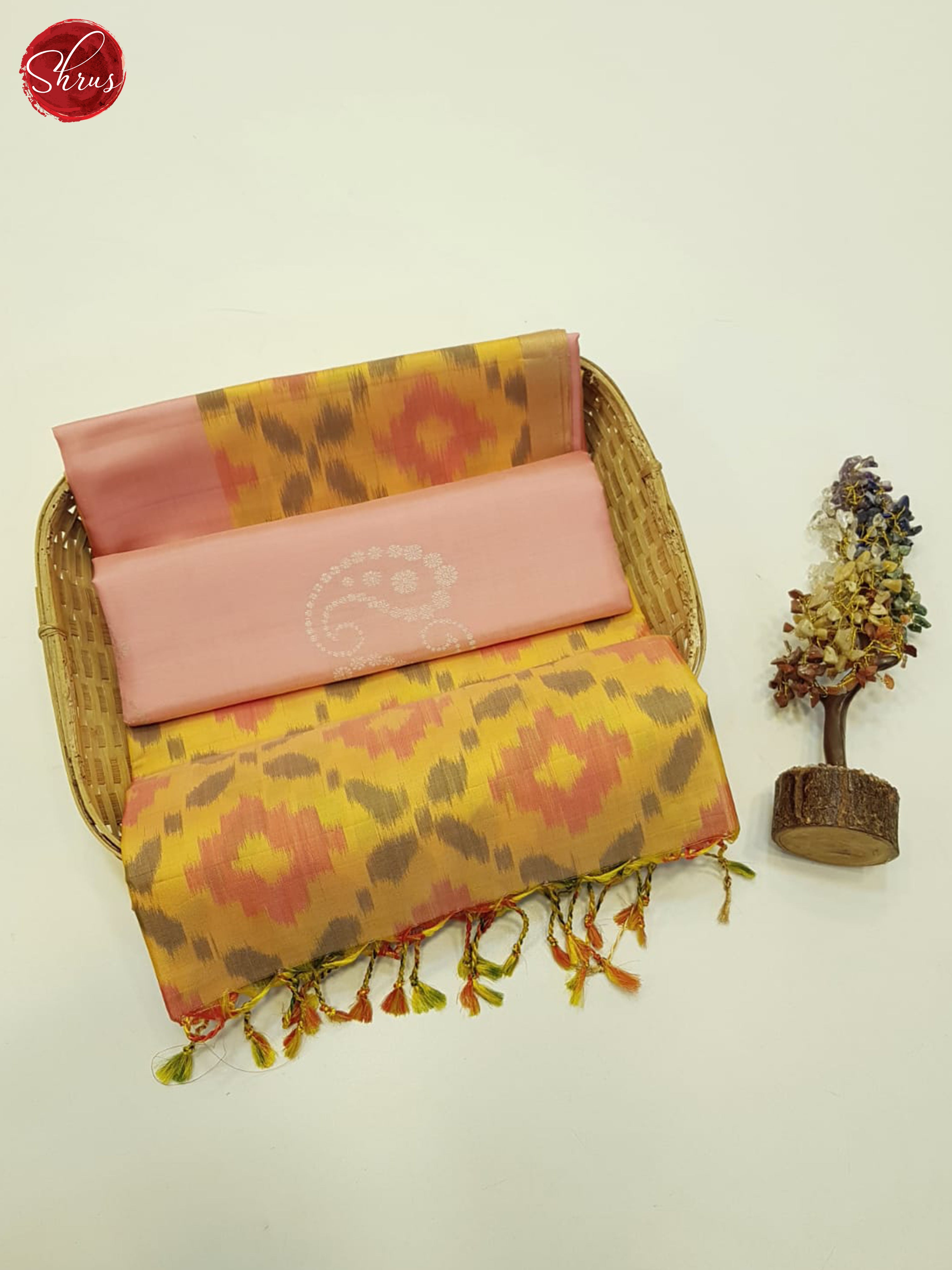Pink & Yellow - Soft Silk Saree - Shop on ShrusEternity.com