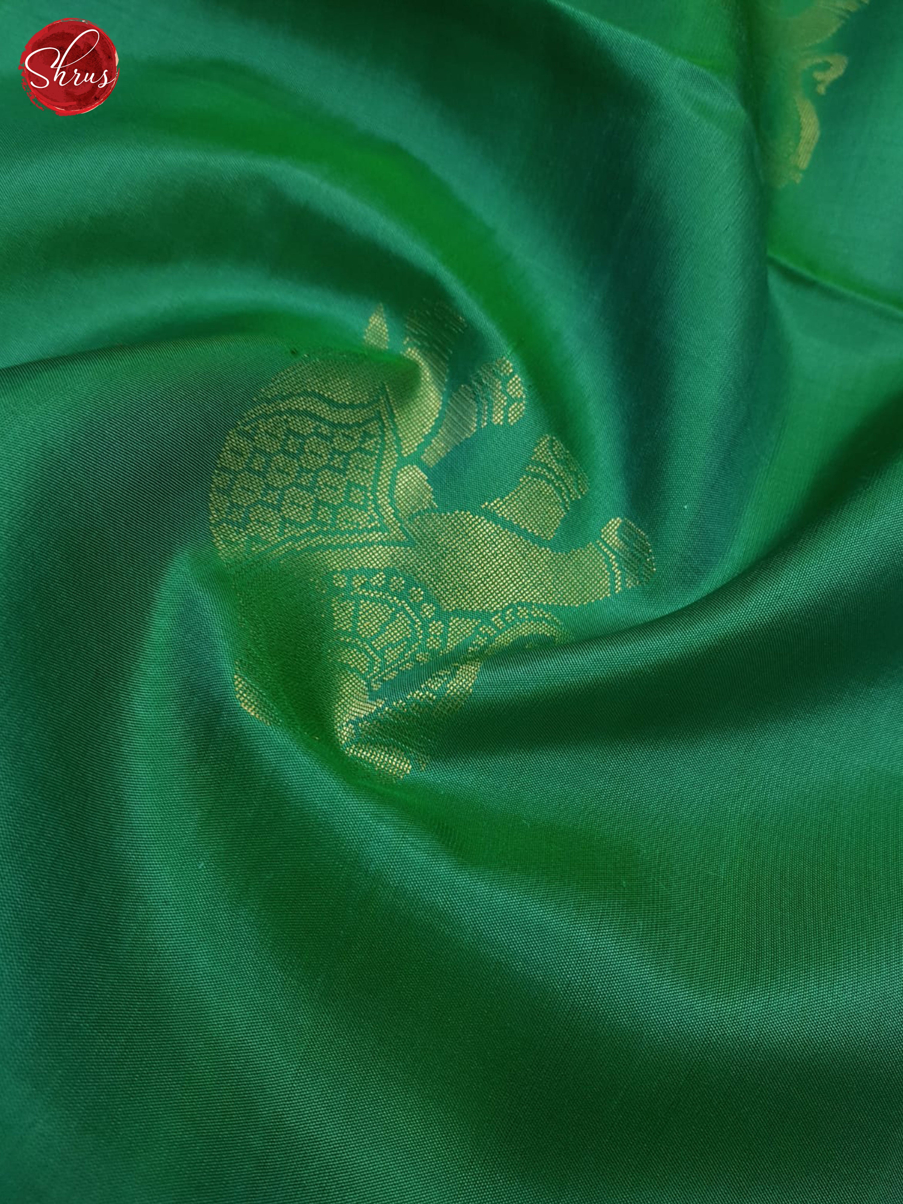 Green & Orangish Pink  - Soft Silk Saree - Shop on ShrusEternity.com