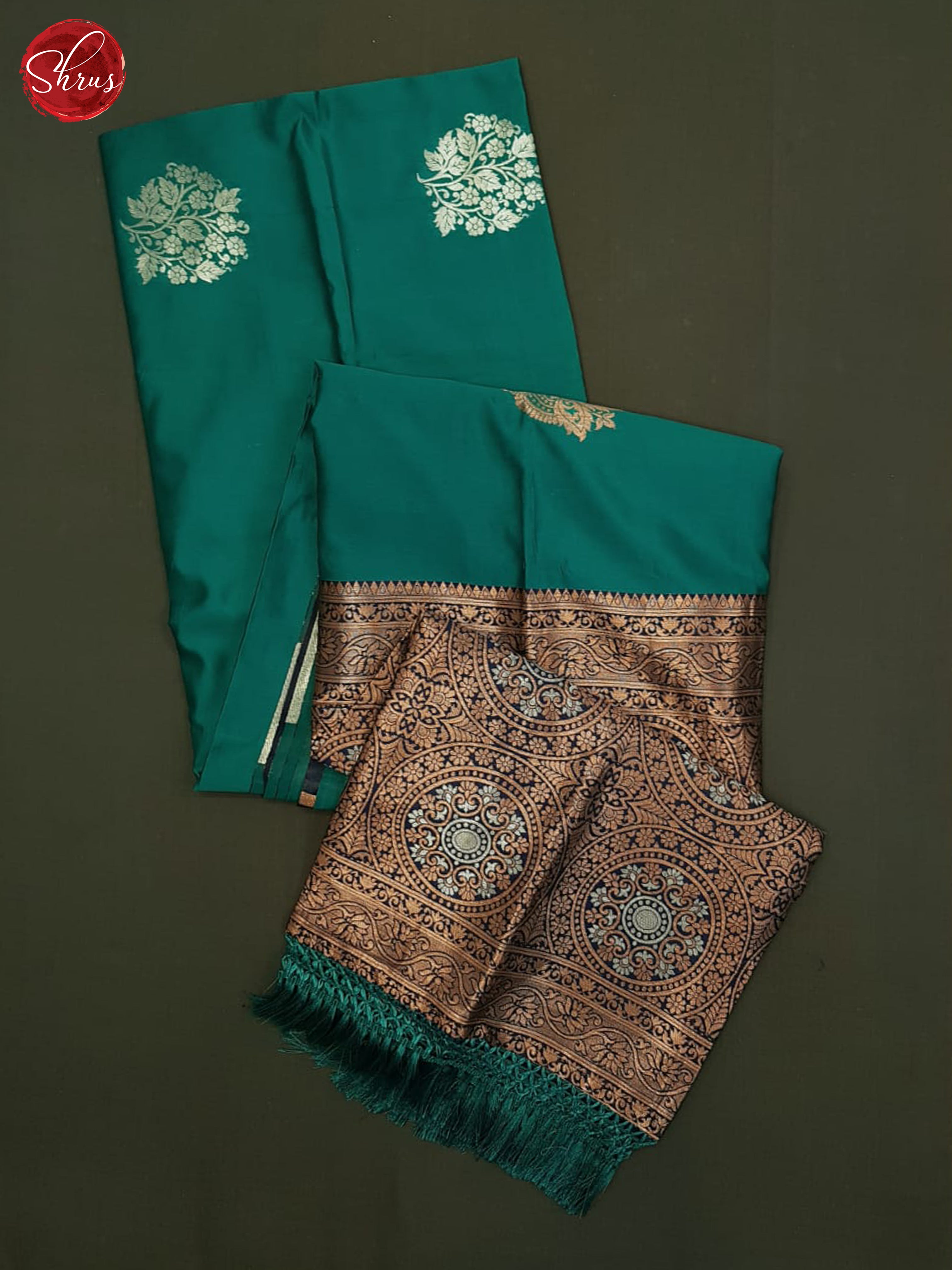 Peacock Neck And Blue-Semi soft silk saree - Shop on ShrusEternity.com