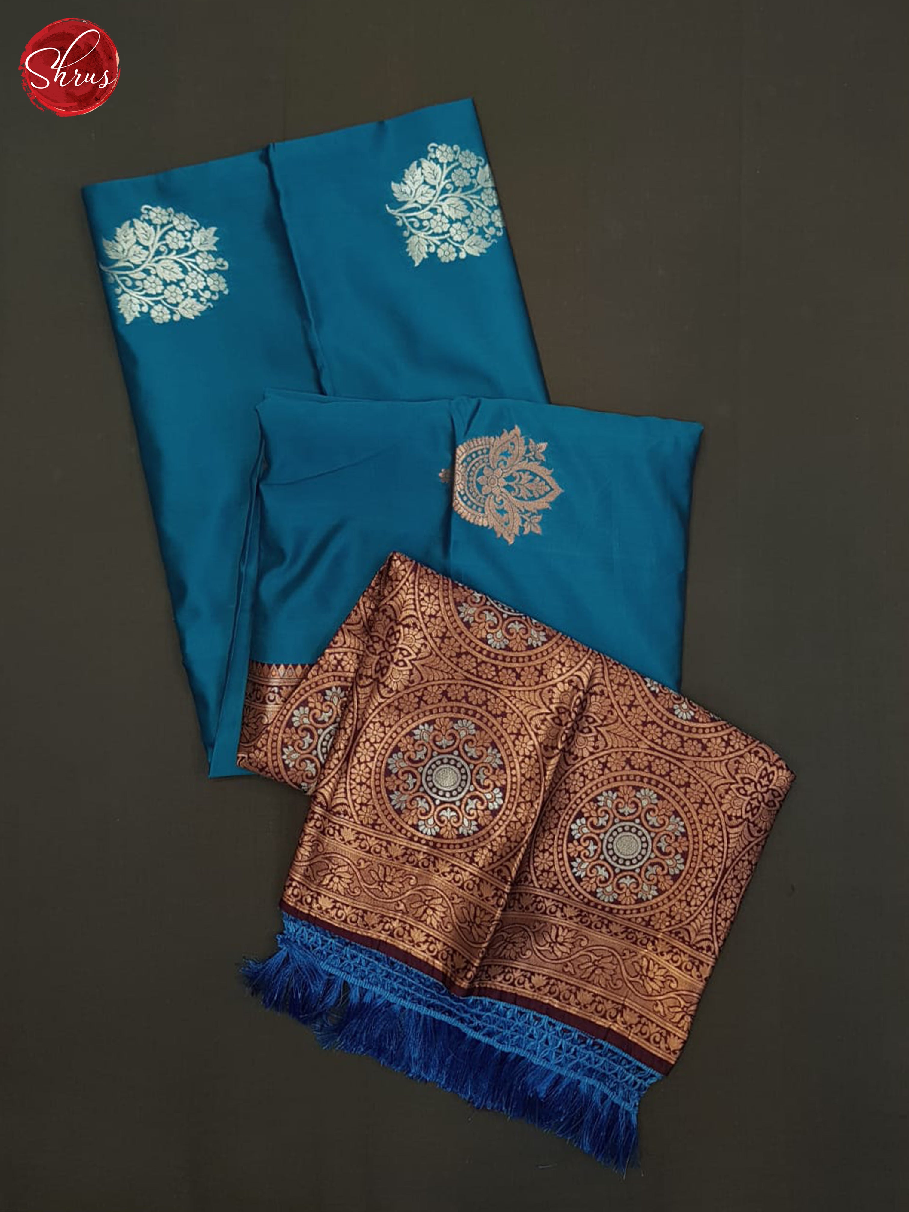 Blue And Wine-Semi Soft silk saree - Shop on ShrusEternity.com
