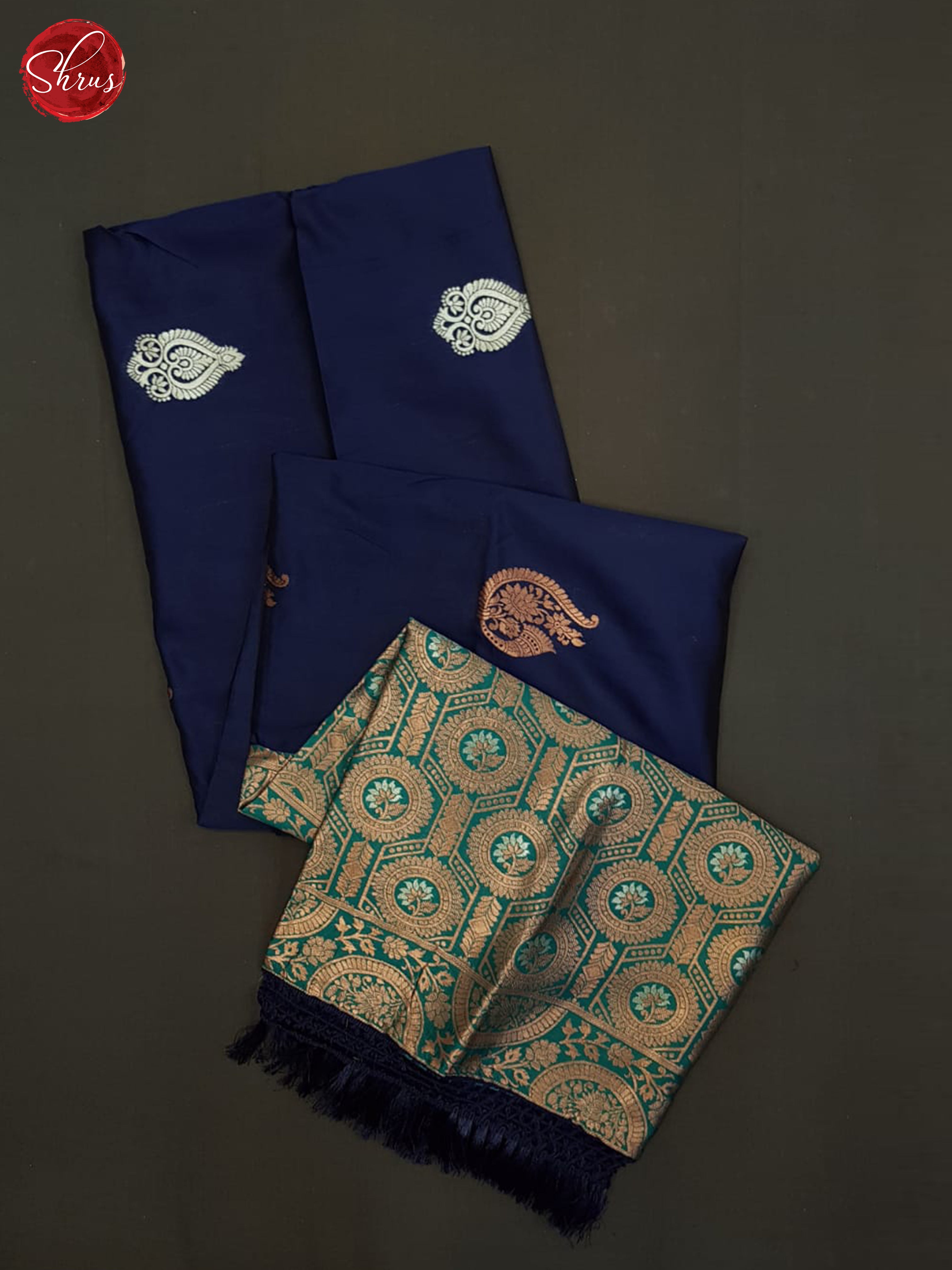 Blue And Peacock Green- Semi soft silk saree - Shop on ShrusEternity.com