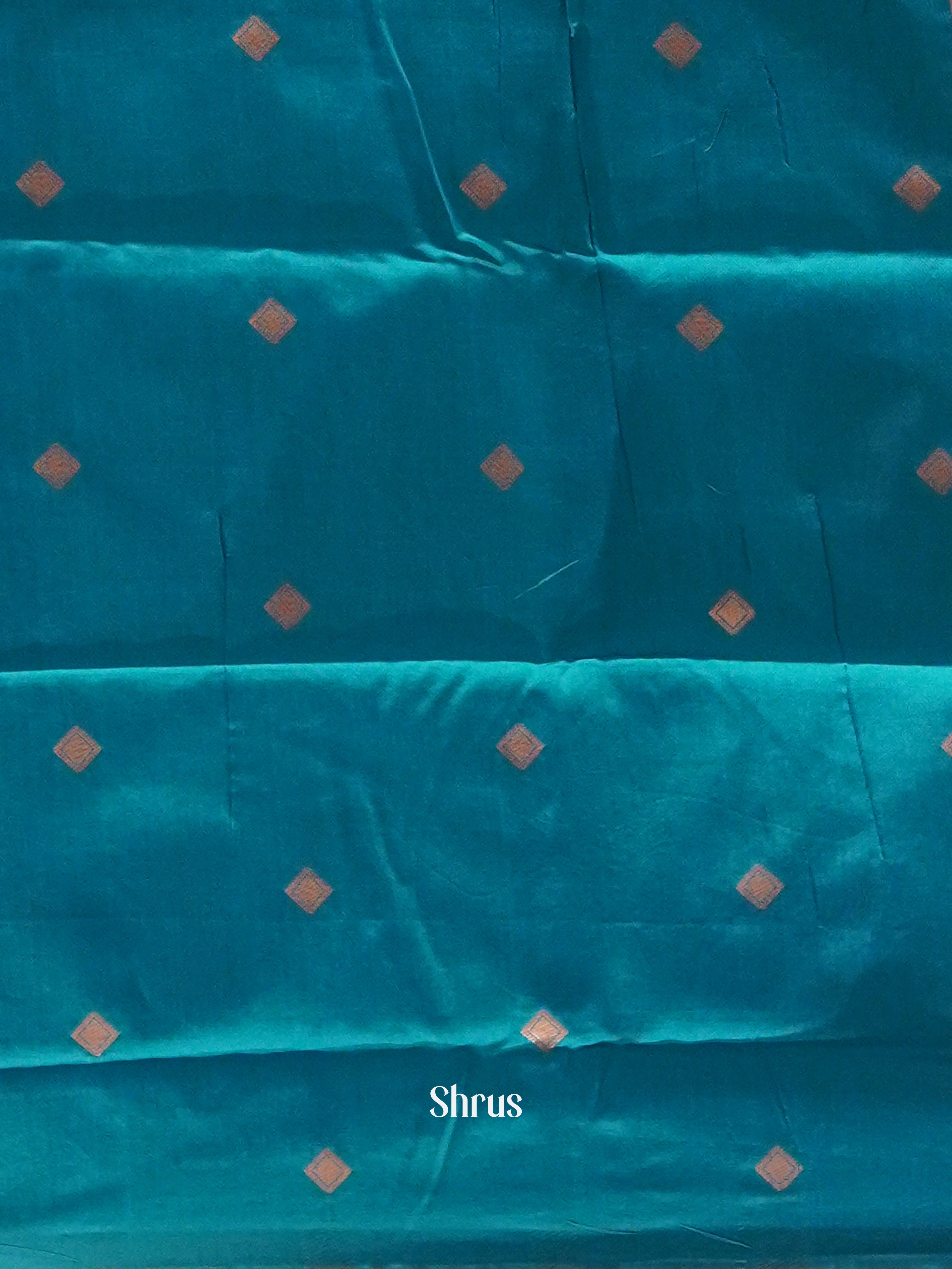 Wine And Blue-Semi soft silk saree