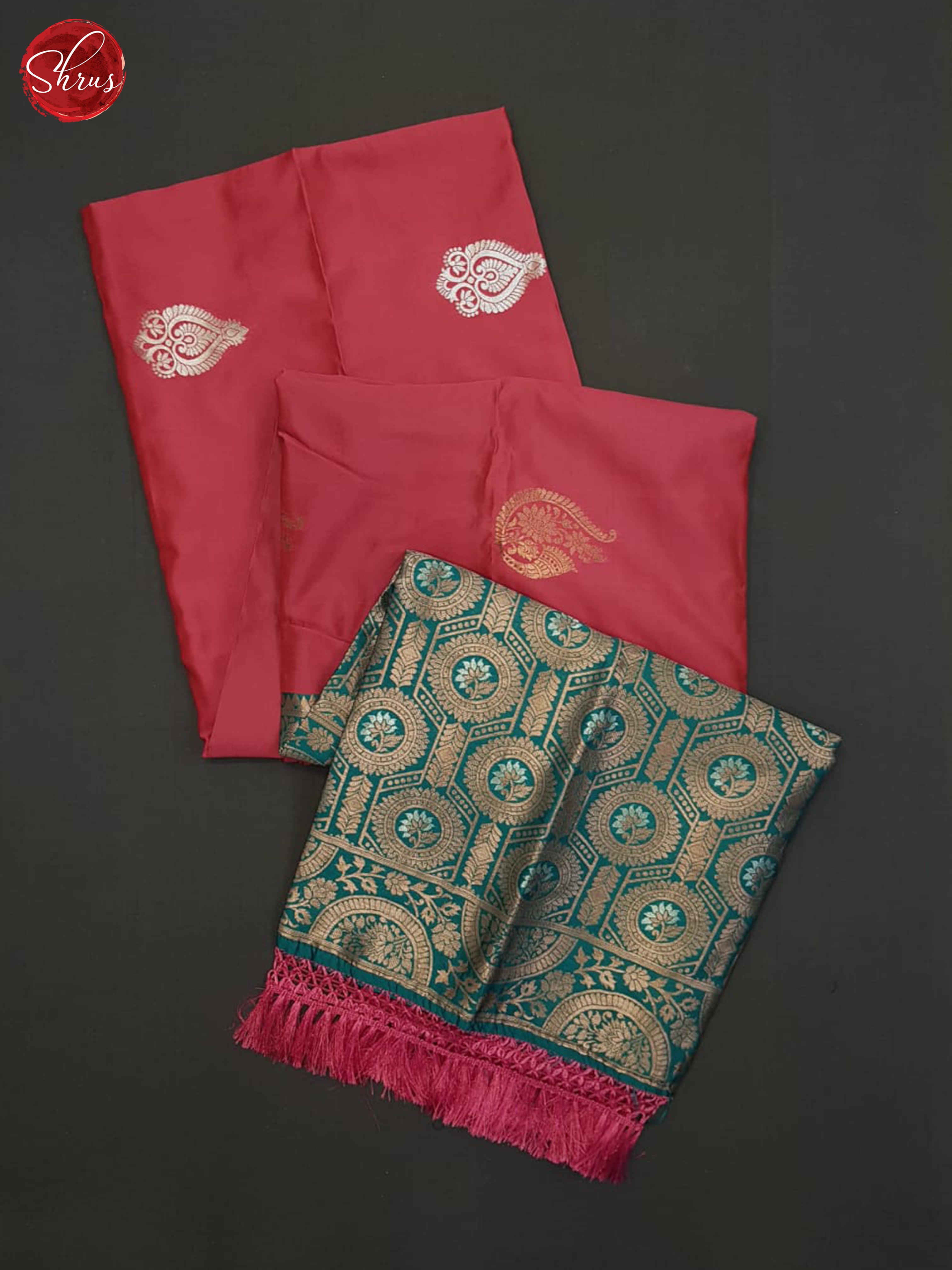 Pink And Peacock Green-semi soft silk saree - Shop on ShrusEternity.com