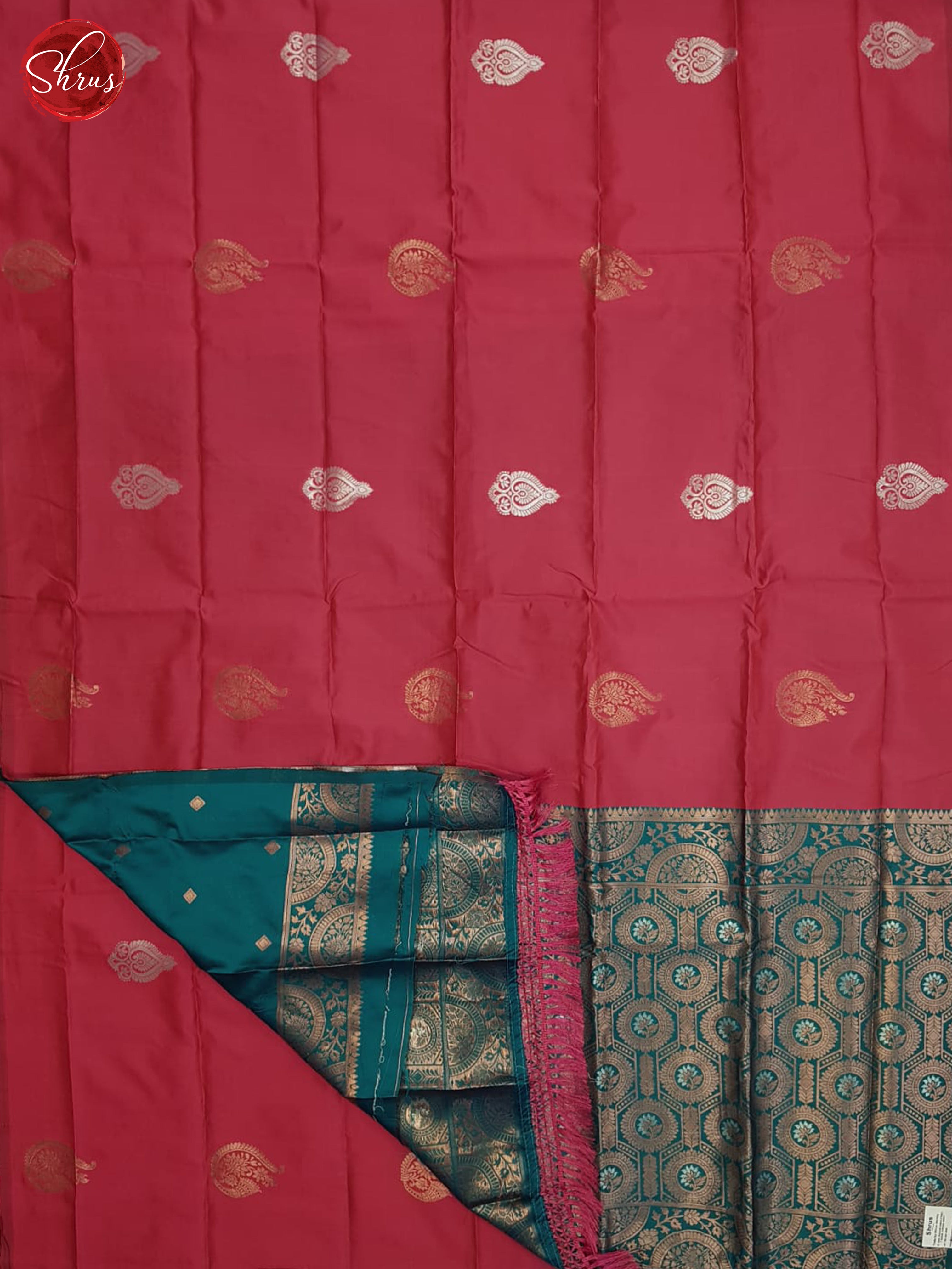 Pink And Peacock Green-semi soft silk saree - Shop on ShrusEternity.com