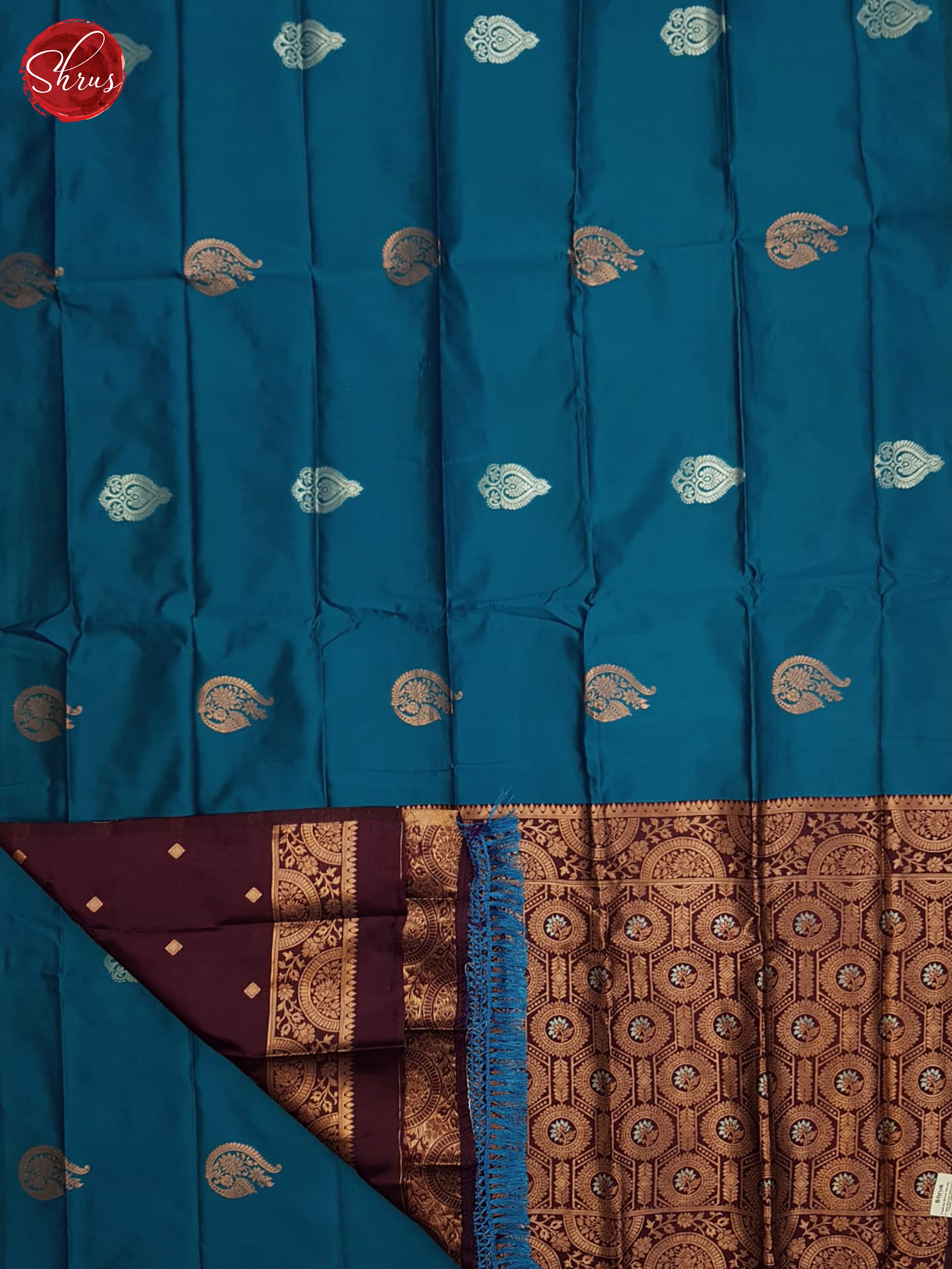 Blue And Wine-Semi soft silk Saree - Shop on ShrusEternity.com