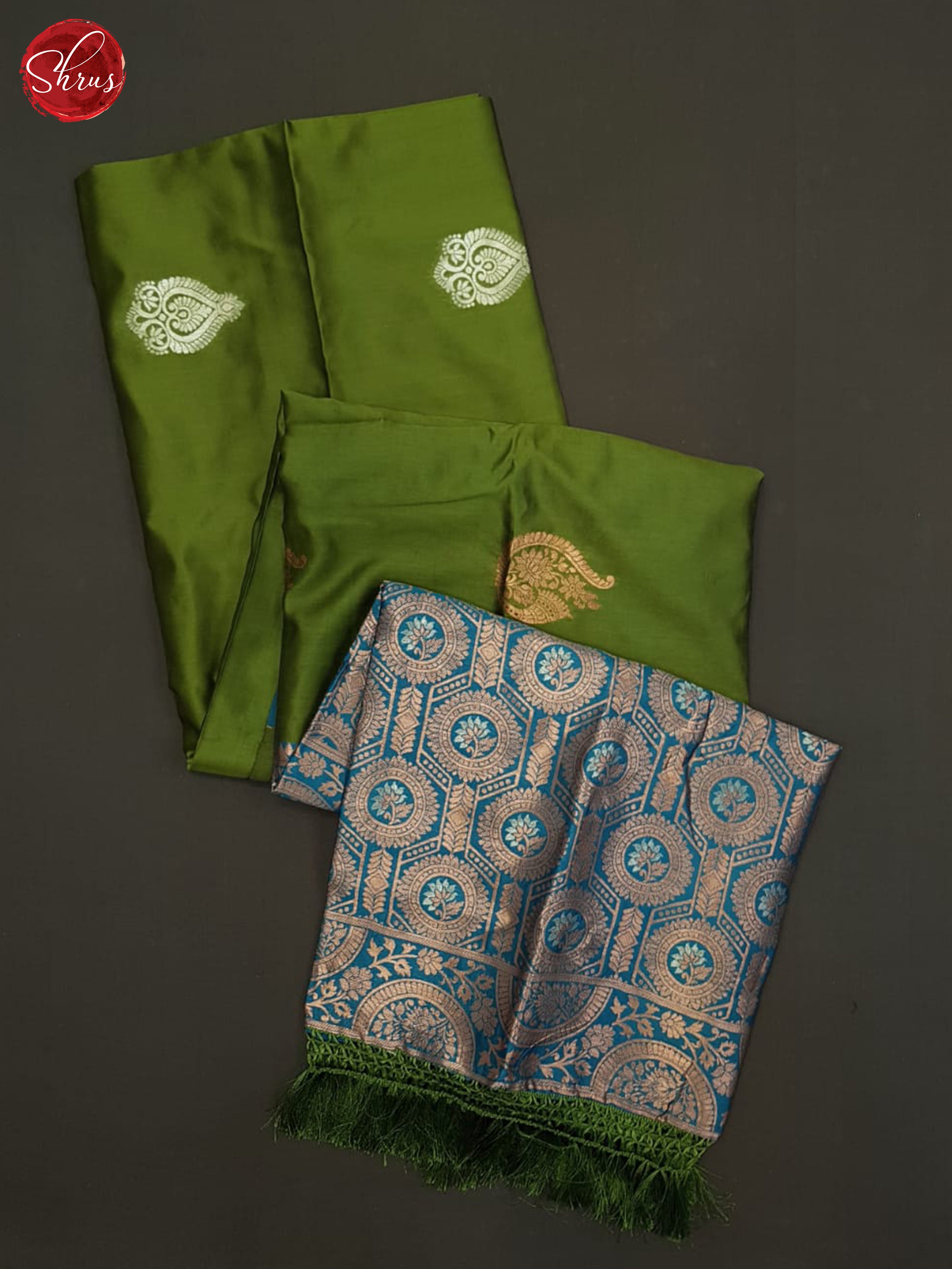 Green And Blue-semi soft silk saree - Shop on ShrusEternity.com