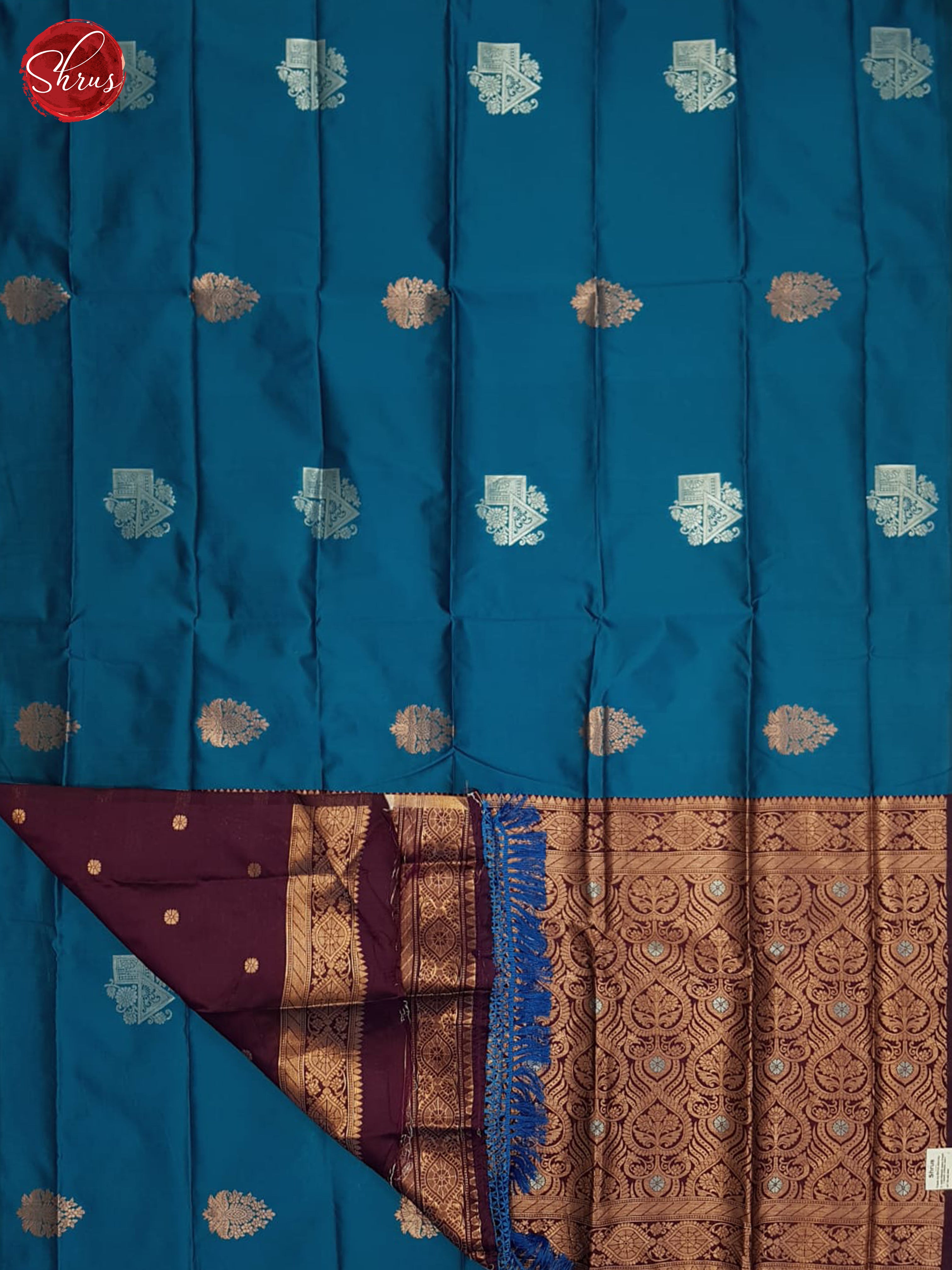 Blue And Wine-Semi Soft silk saree - Shop on ShrusEternity.com