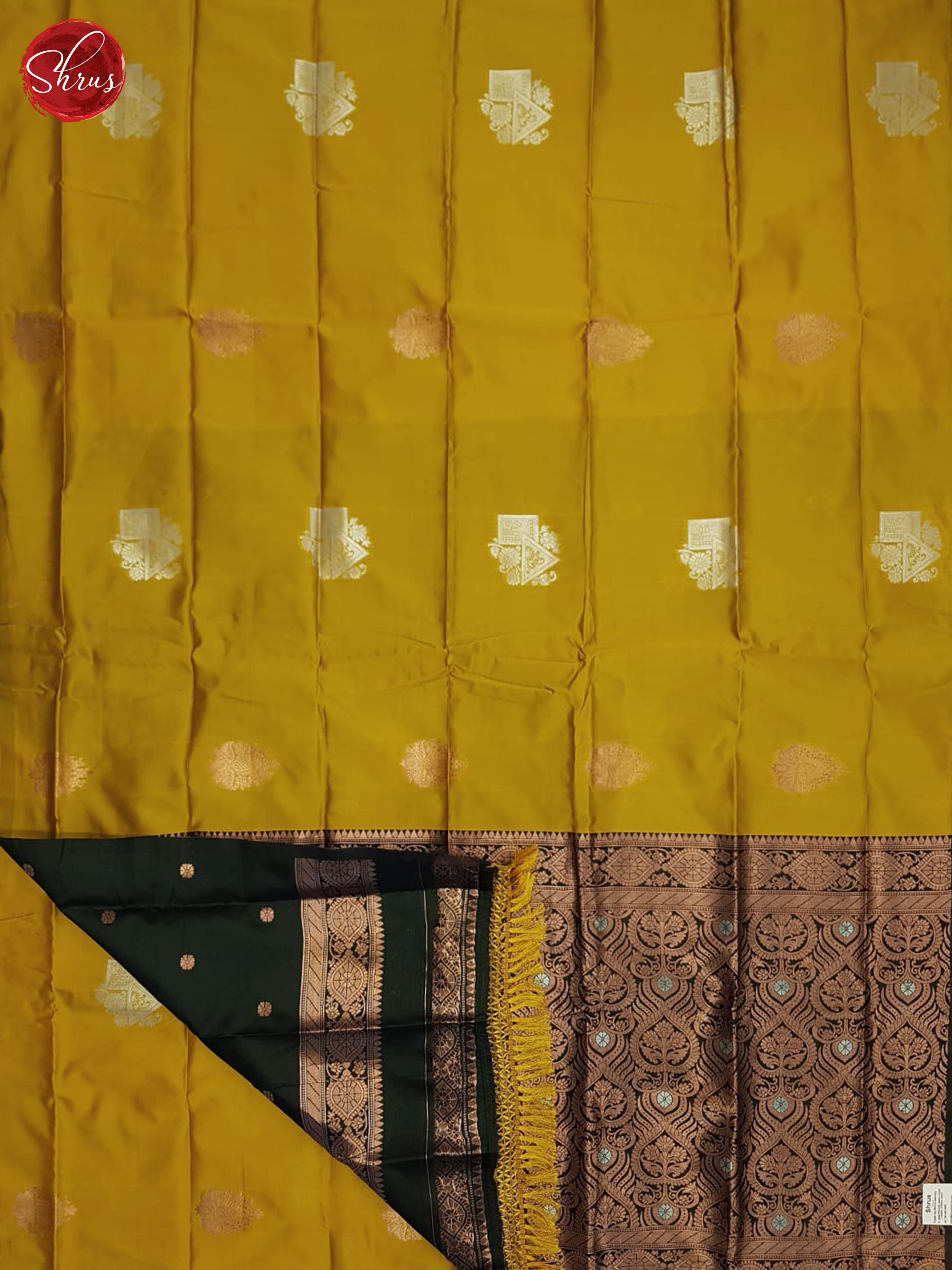 Mustard And Green-Semi soft silk saree - Shop on ShrusEternity.com