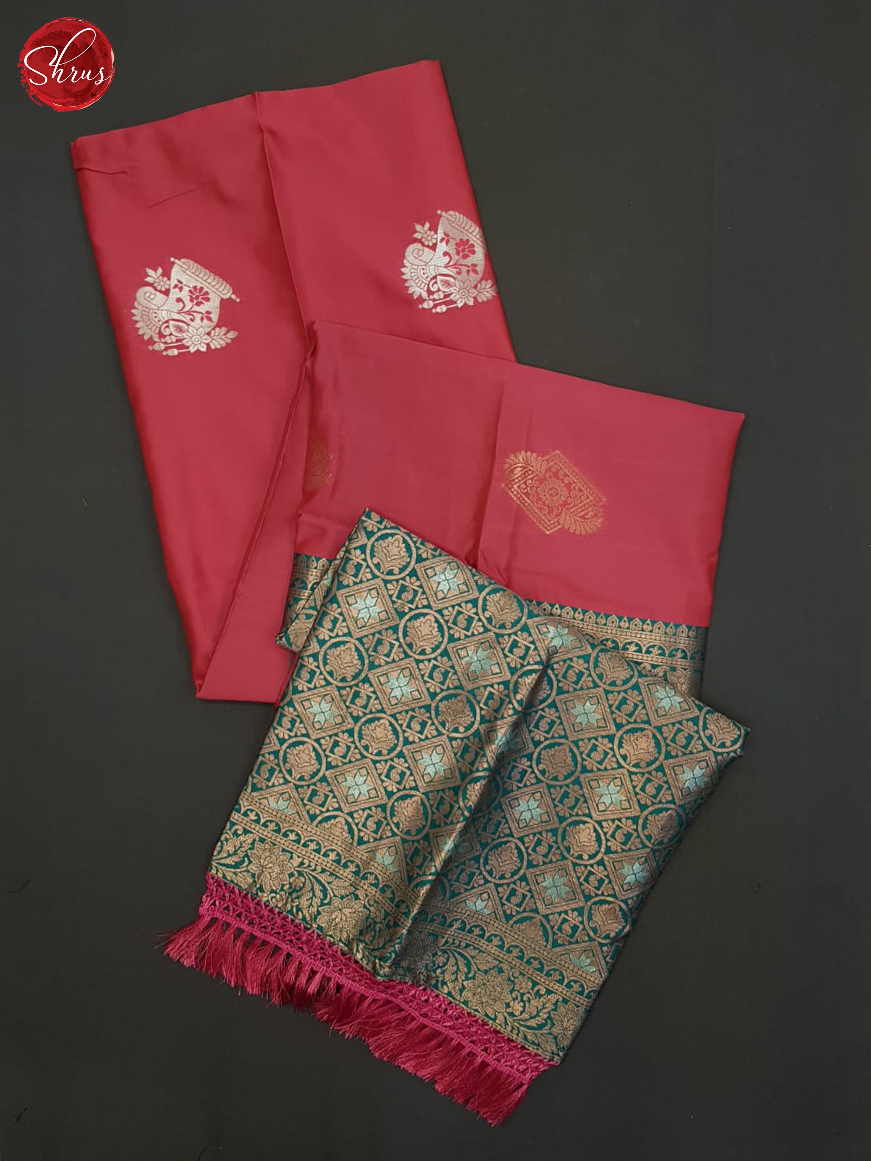 Pink And Peacock Green-Semi soft Silk saree - Shop on ShrusEternity.com