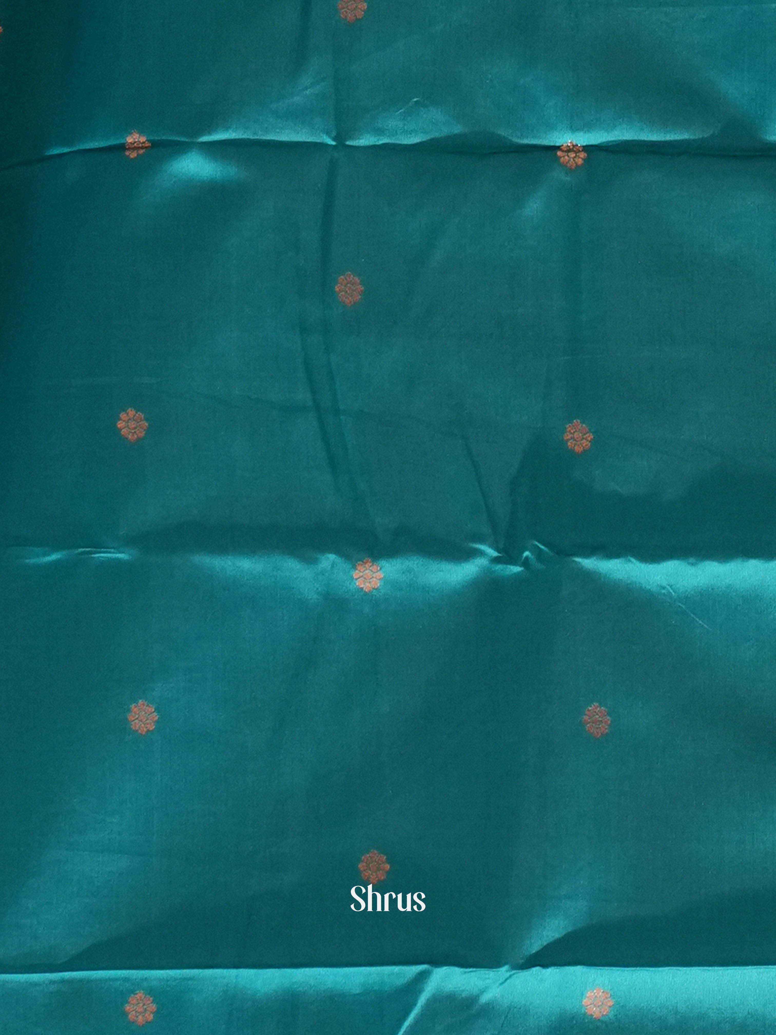 Blue And Peacock Green-Semi soft silk saree