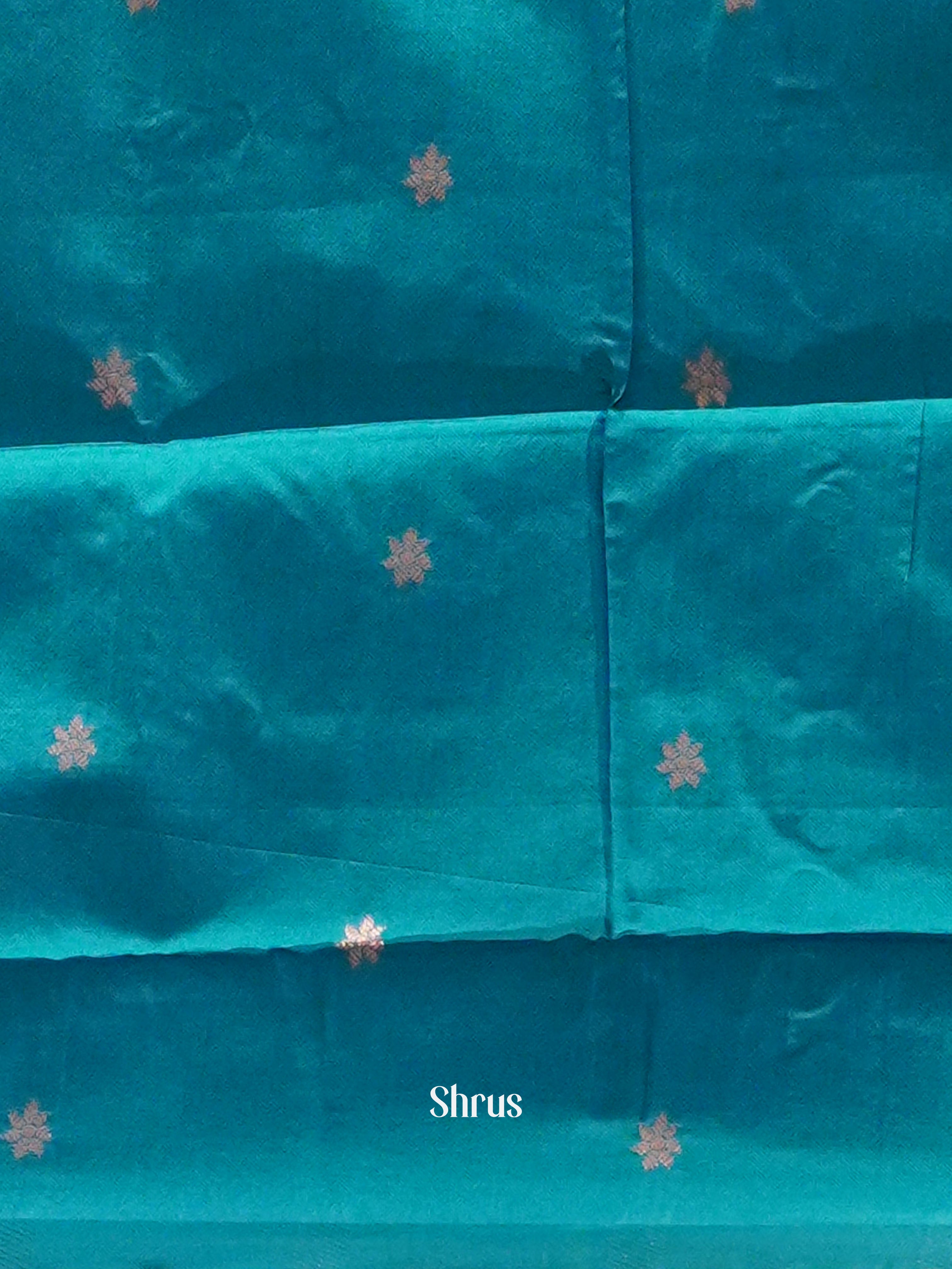 Green And Blue-semi soft silk saree