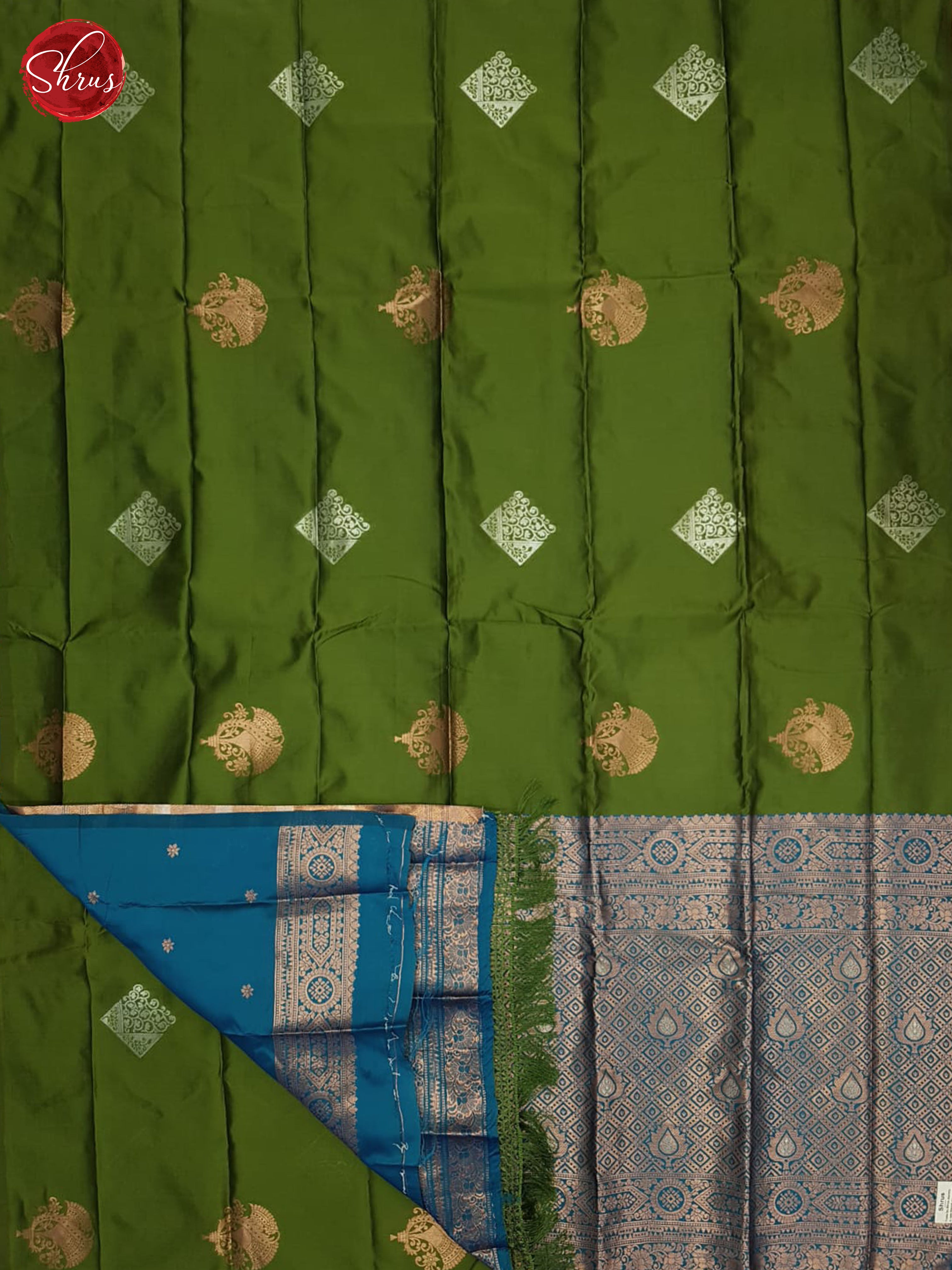 Green And Blue-semi soft silk saree - Shop on ShrusEternity.com