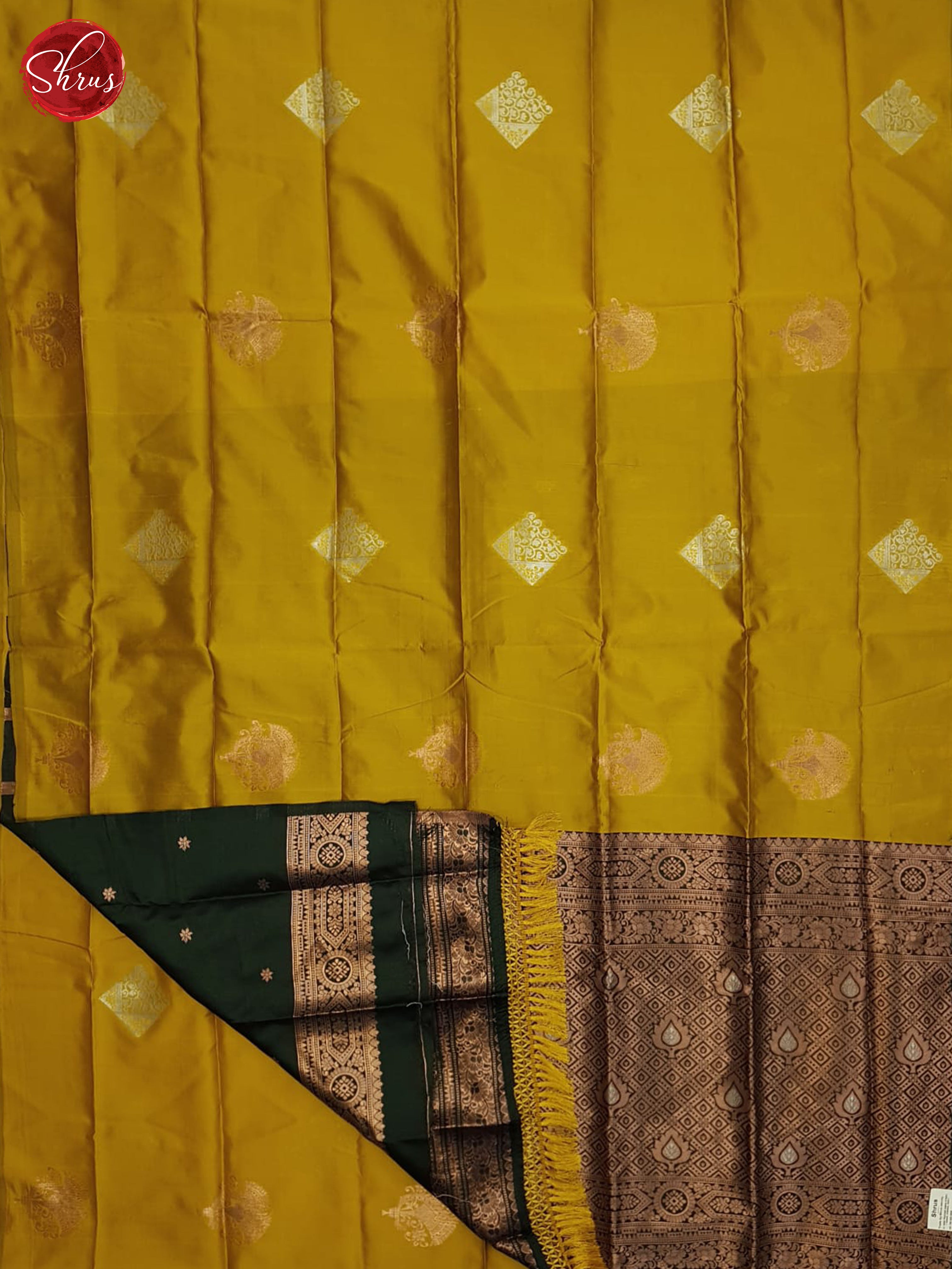 Mustard And Green-semi soft Silk saree - Shop on ShrusEternity.com