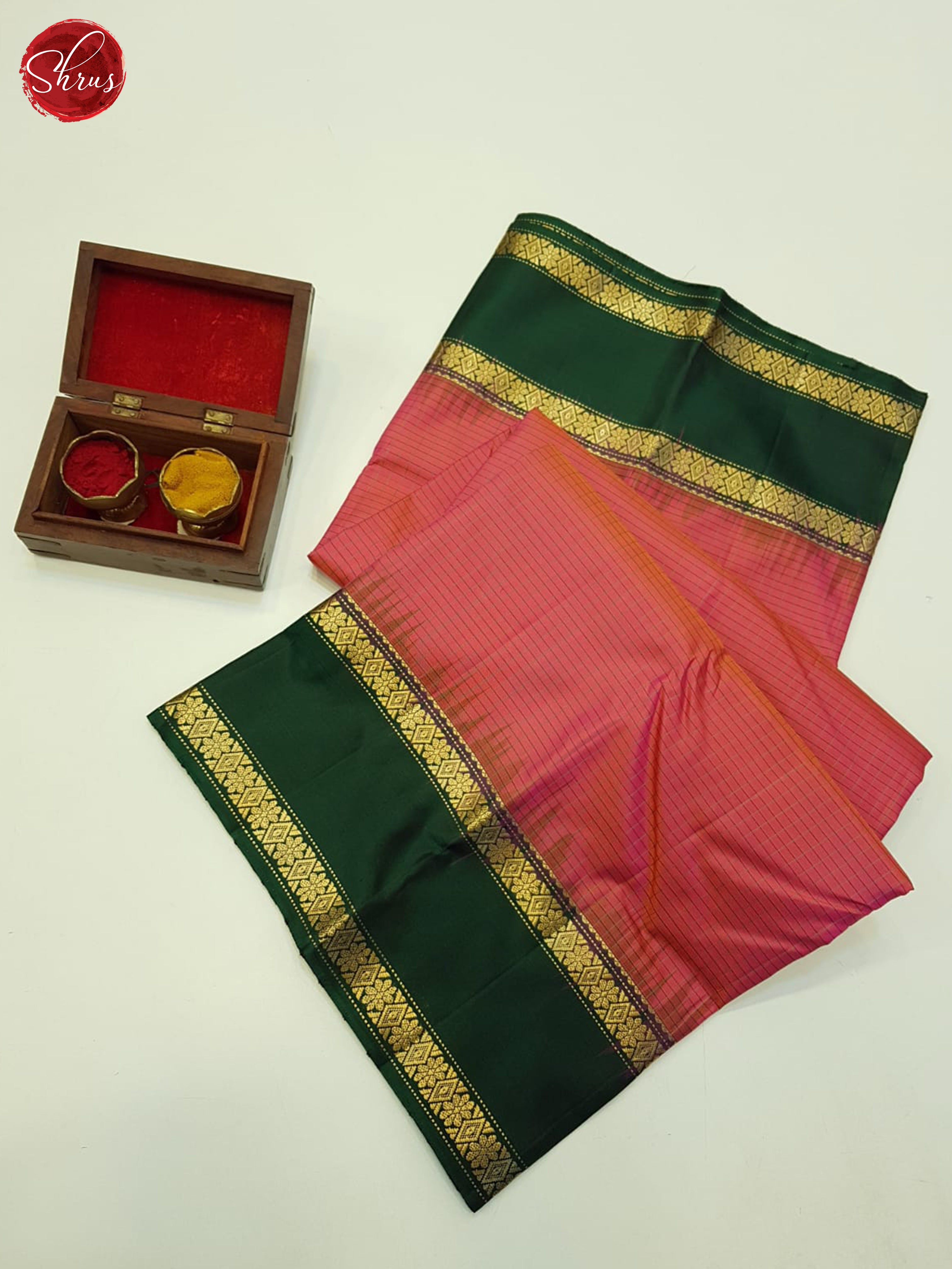 Pink & Green - Kanchipuram silk - Shop on ShrusEternity.com