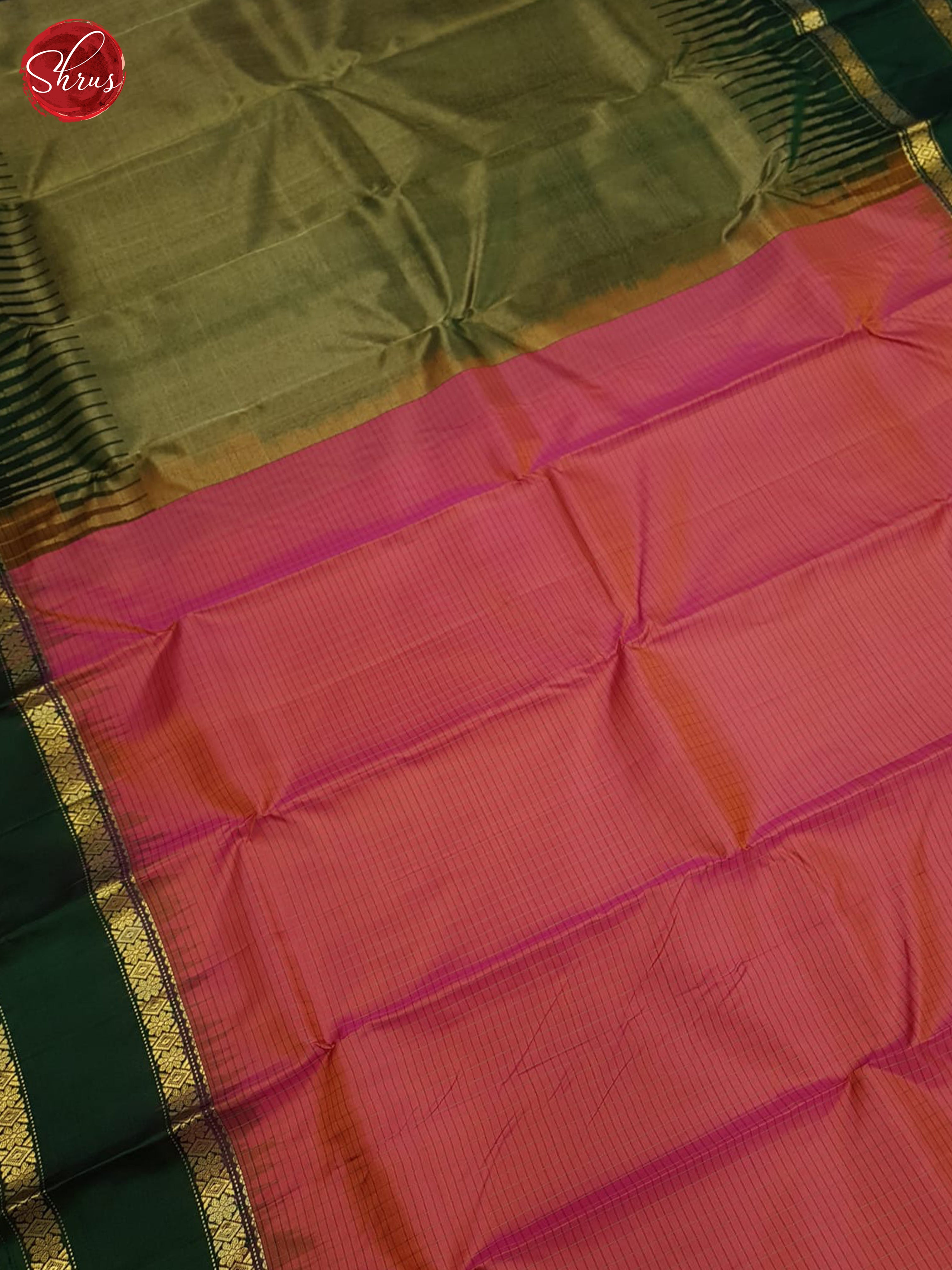 Pink & Green - Kanchipuram silk - Shop on ShrusEternity.com