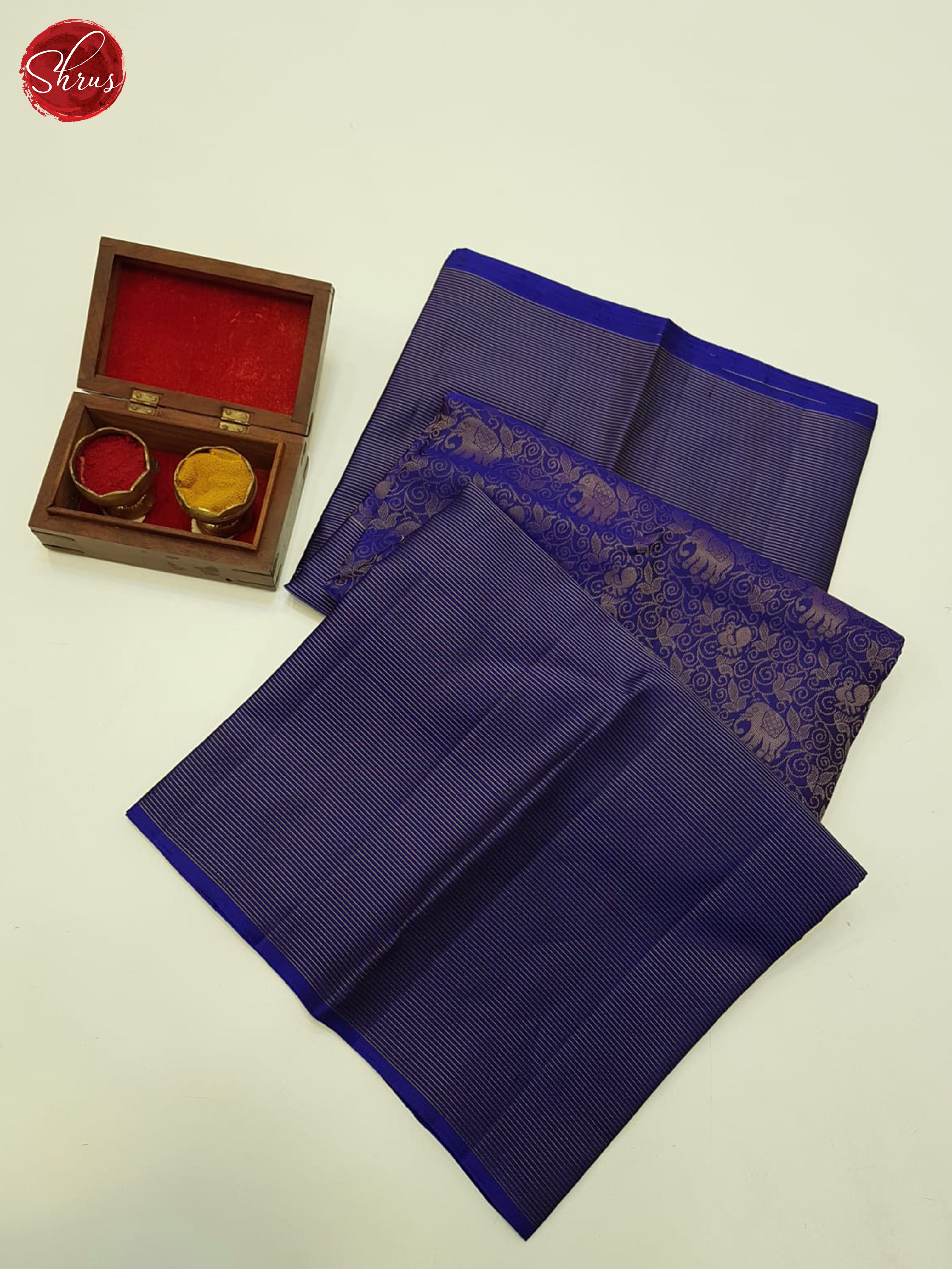 Blue & Green- Soft Silk Saree - Shop on ShrusEternity.com