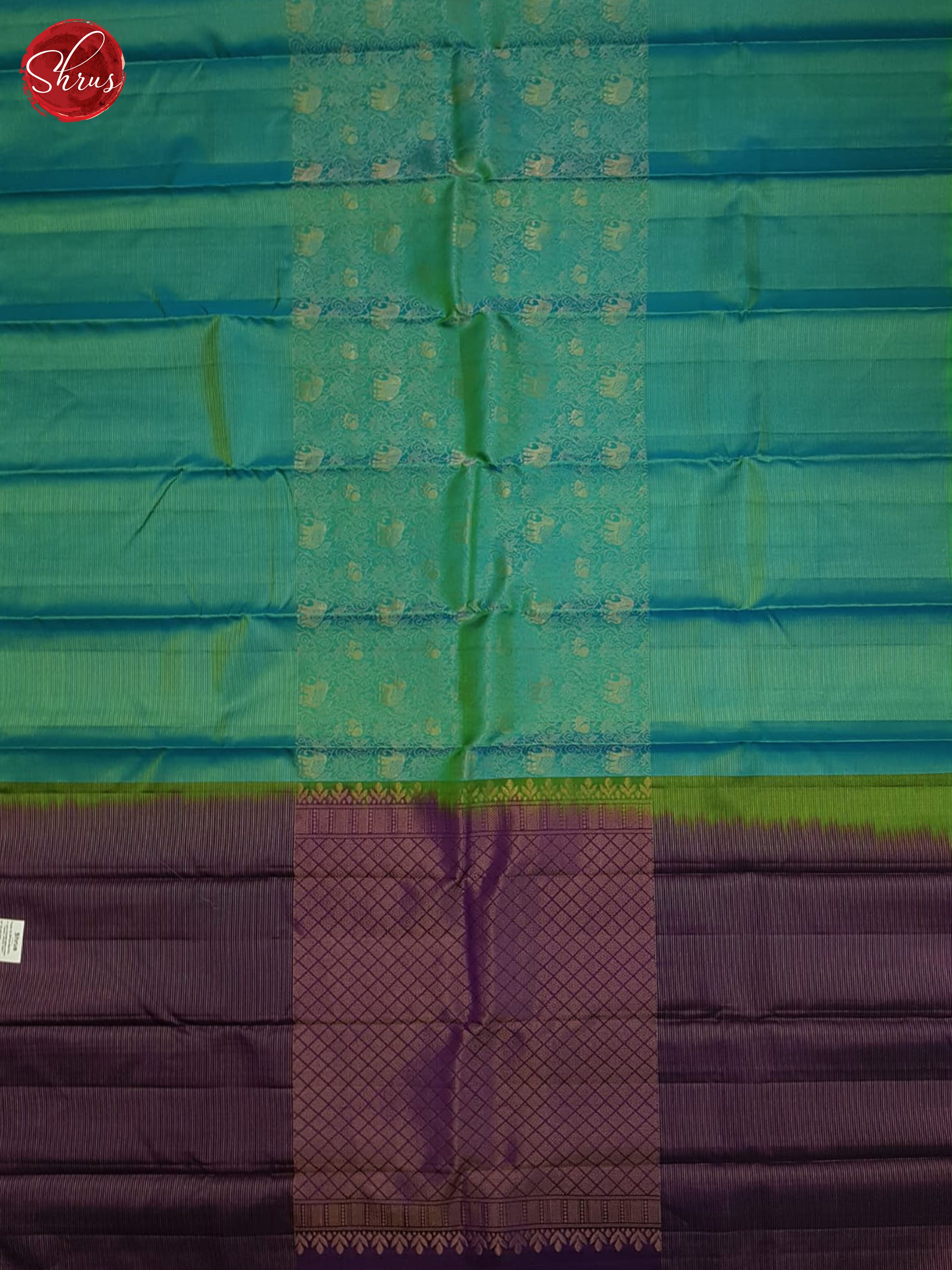 Green And Eggplant- Soft Solk Saree - Shop on ShrusEternity.com